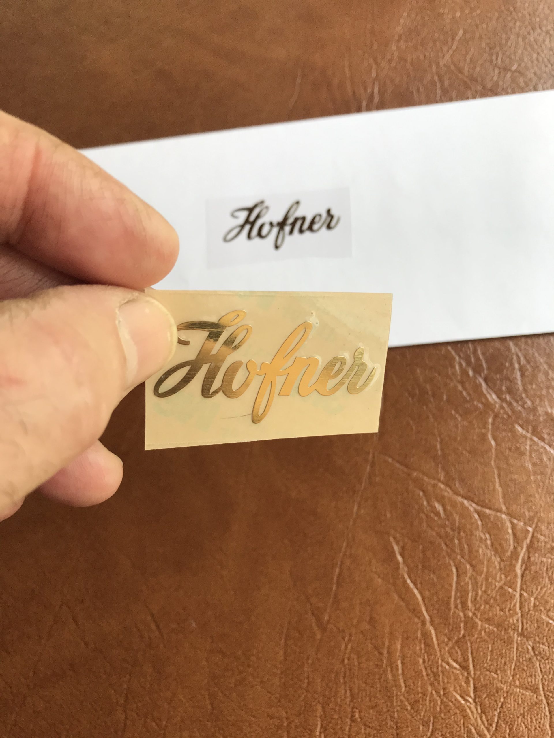 Hofner Guitar Decal 3D Laser Metal M14b