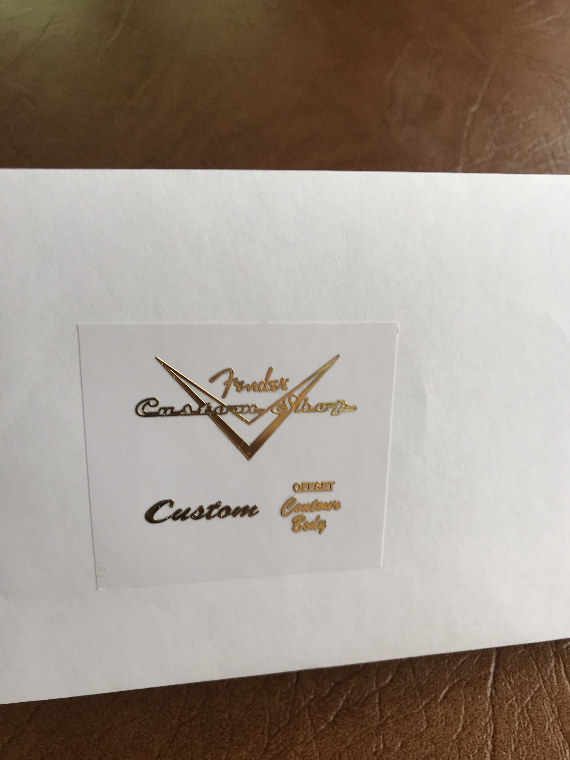 Fender Guitar Custom shop Decal 3D Laser Cut Metal M19b