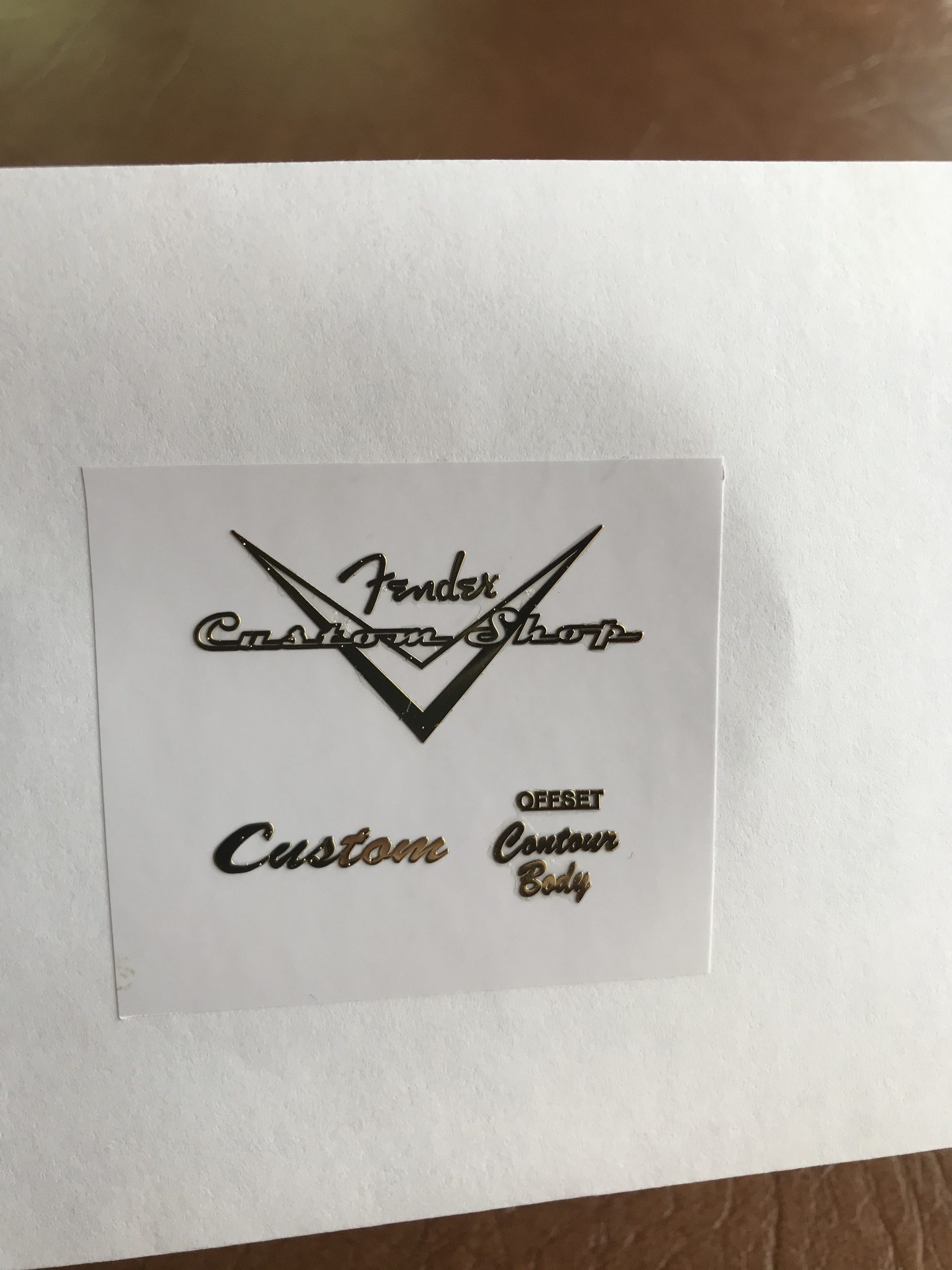 Fender Guitar Custom shop Decal 3D Laser Cut Metal M19b