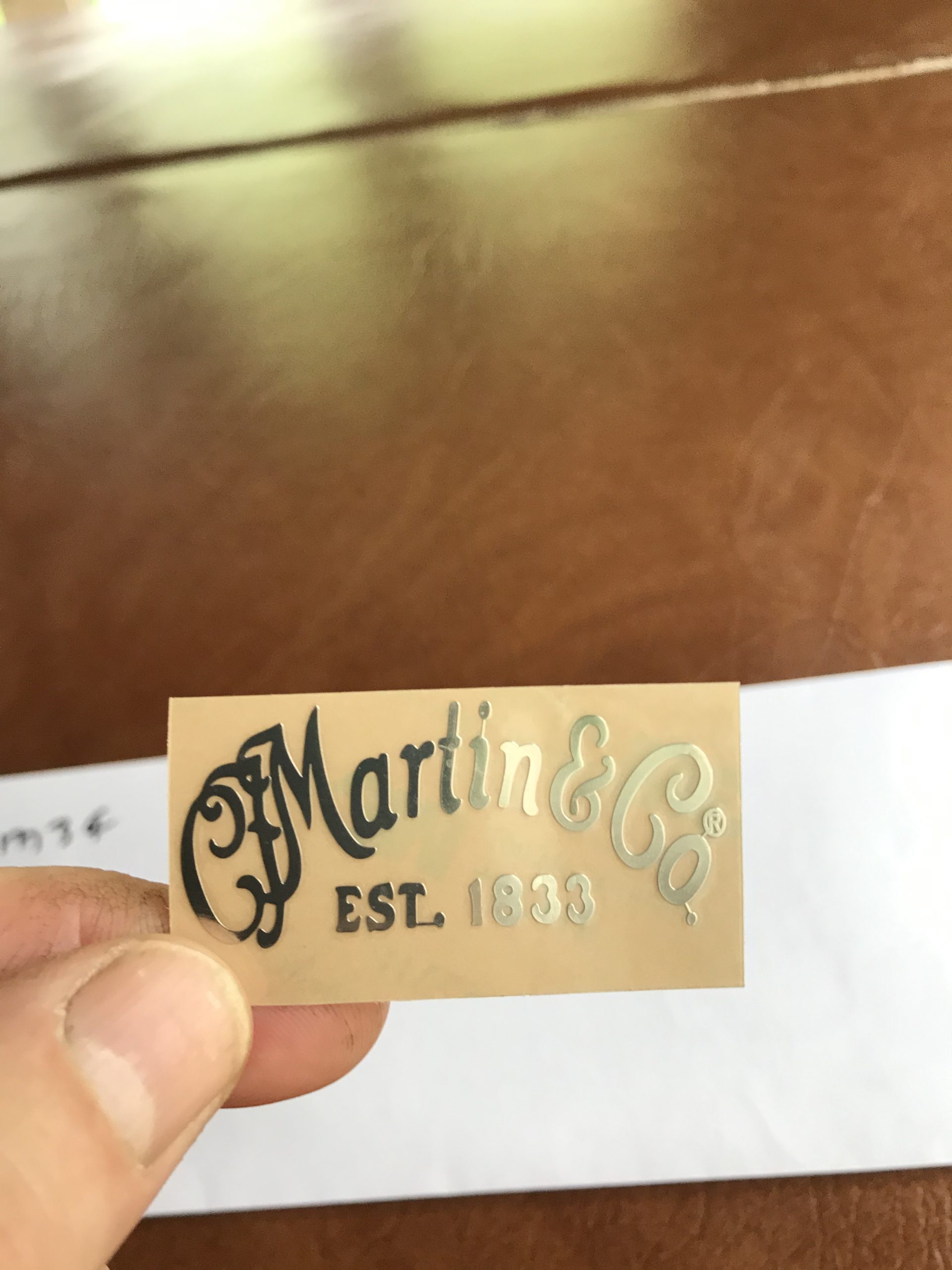 Martin & Co. Guitar Decal Metal Laser M34b