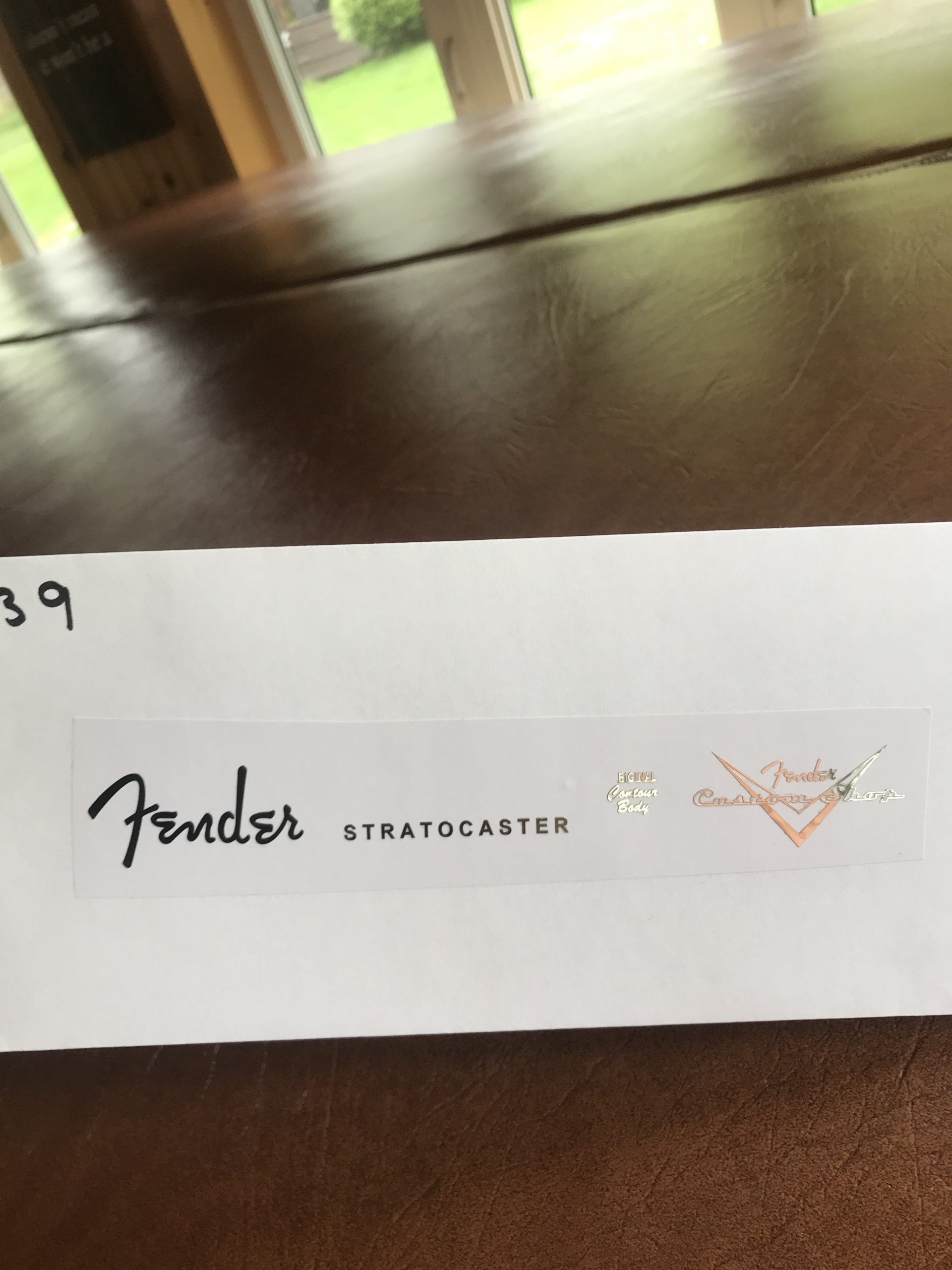 Fender Stratocaster Guitar Decal 3D Metal M39b