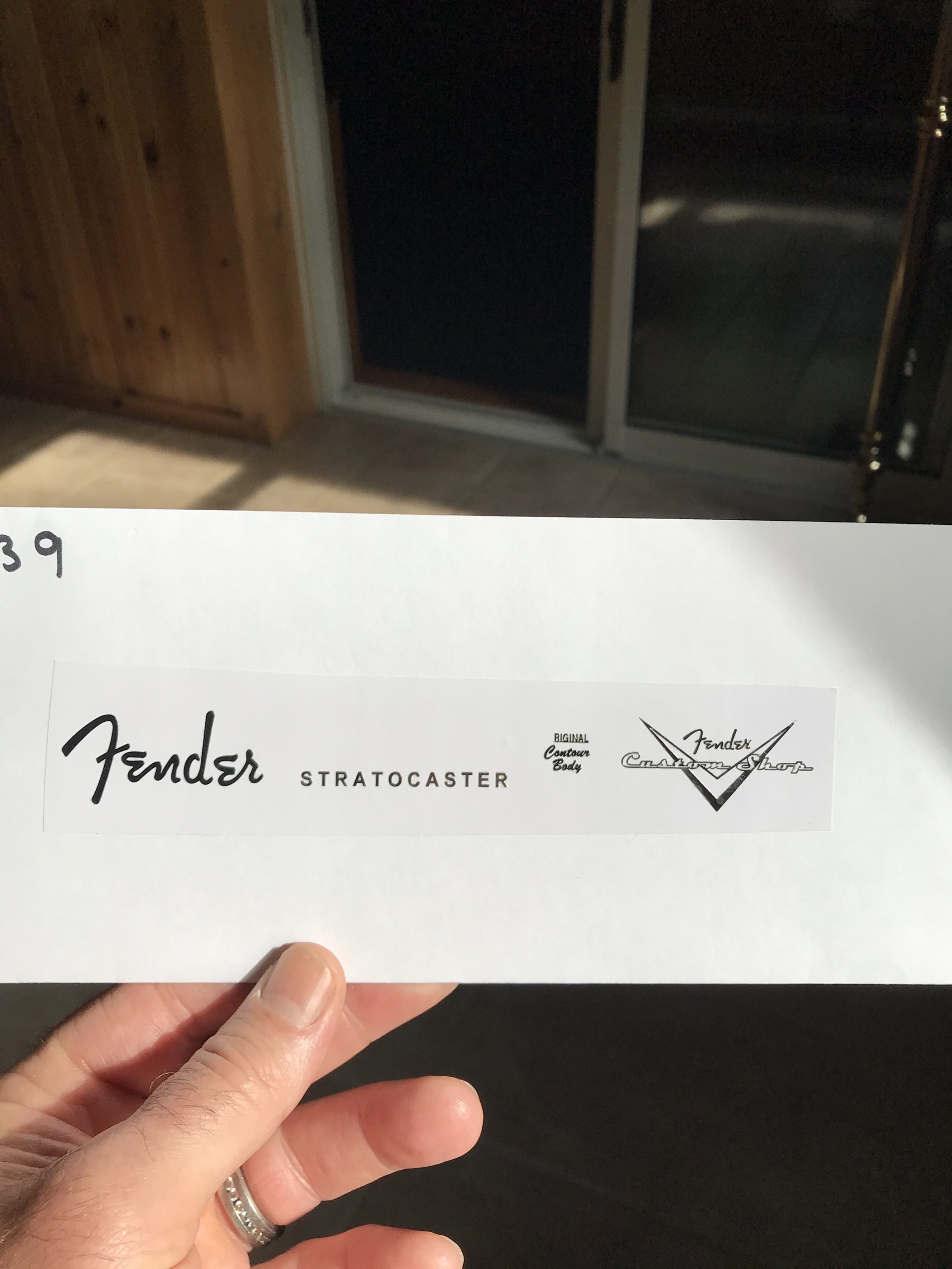 Fender Stratocaster Guitar Decal 3D Metal M39b