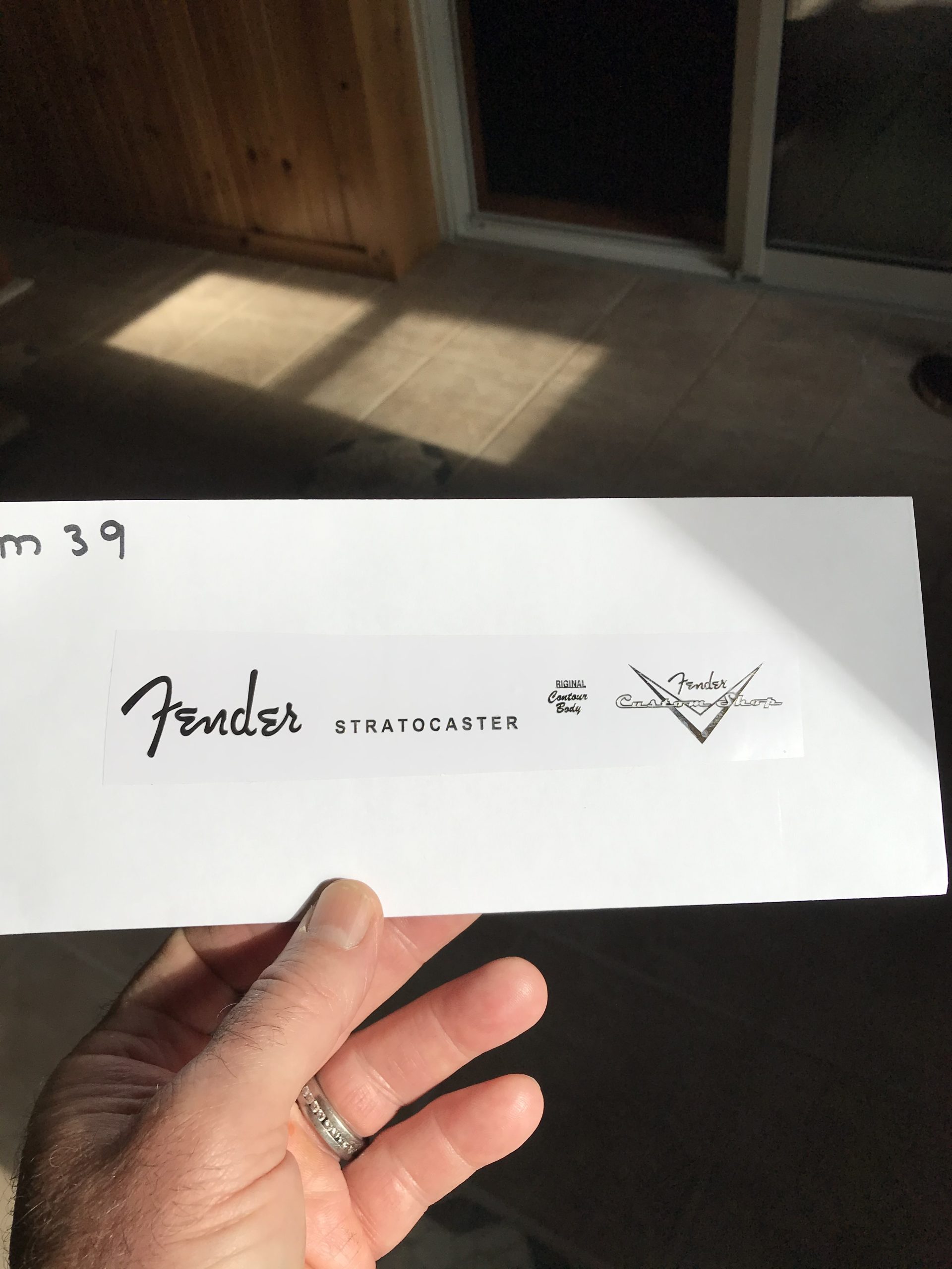 Fender Stratocaster Guitar Decal 3D Metal M39b