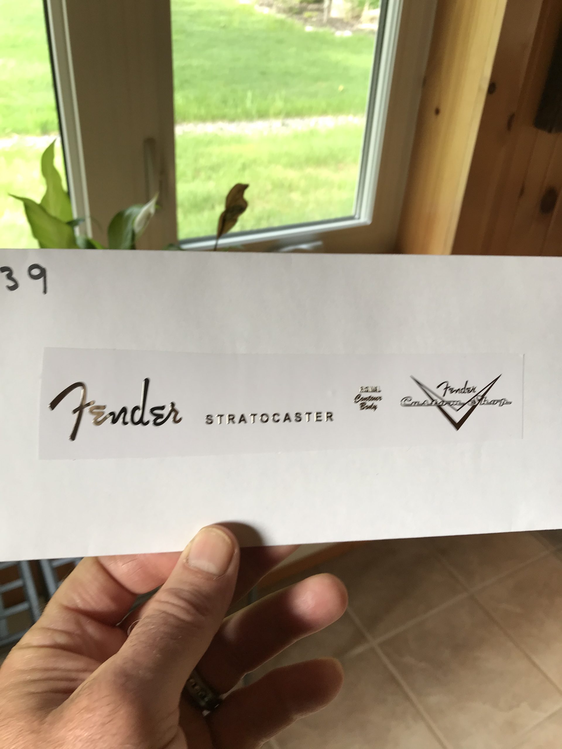 Fender Stratocaster Guitar Decal 3D Metal M39b