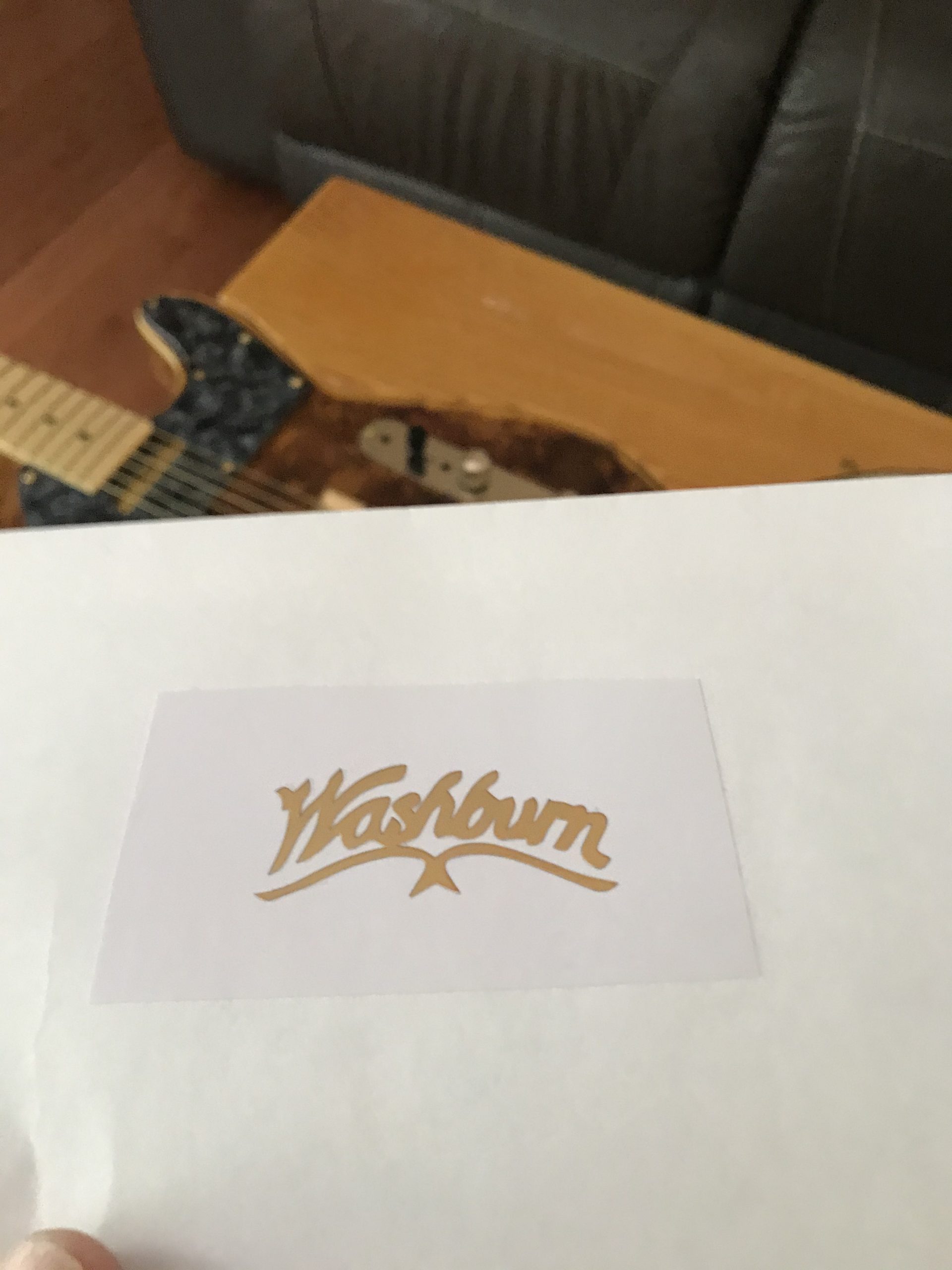 Washburn Guitar Decal 3D Laser Metal M41b