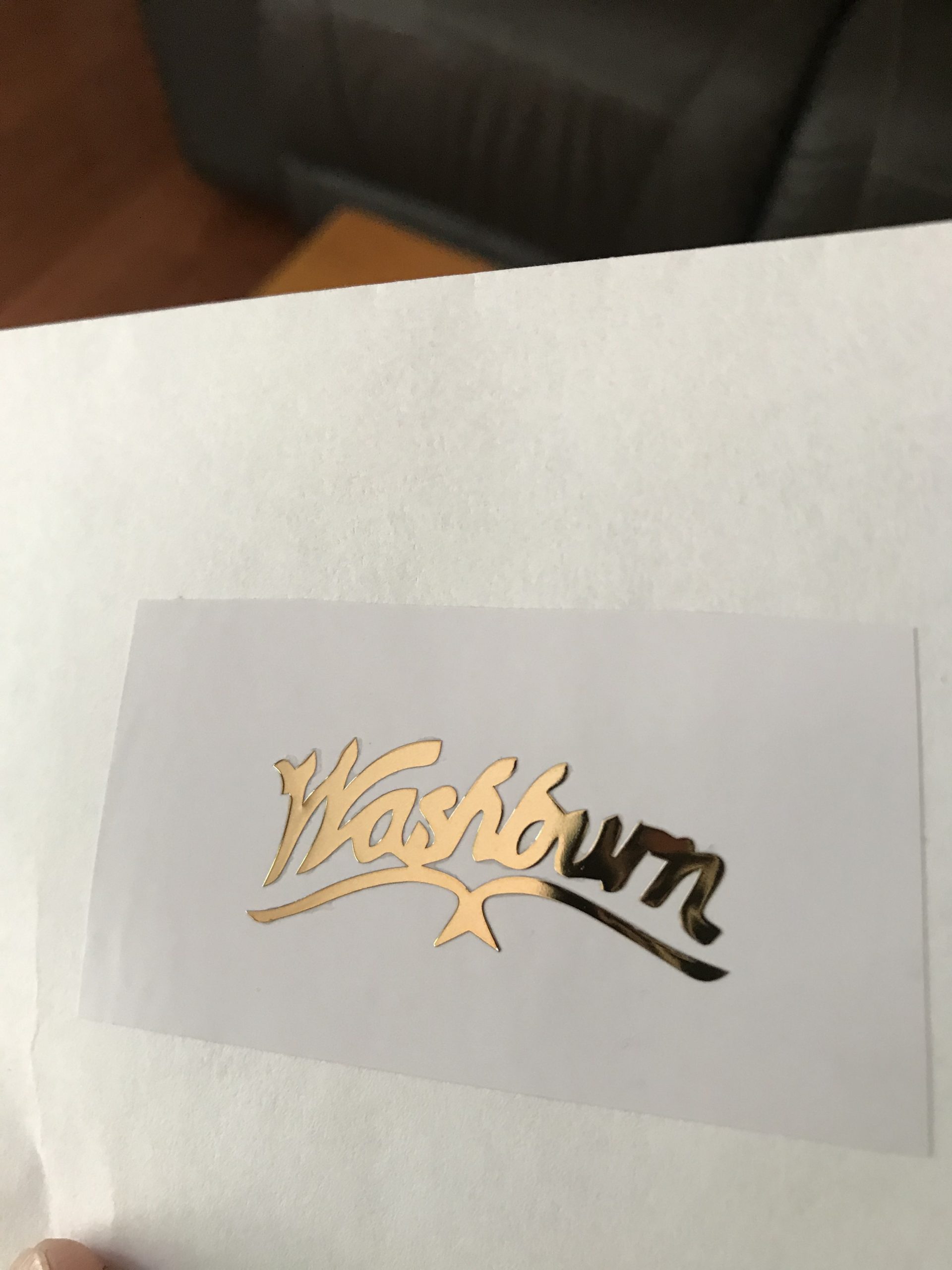 Washburn Guitar Decal 3D Laser Metal M41