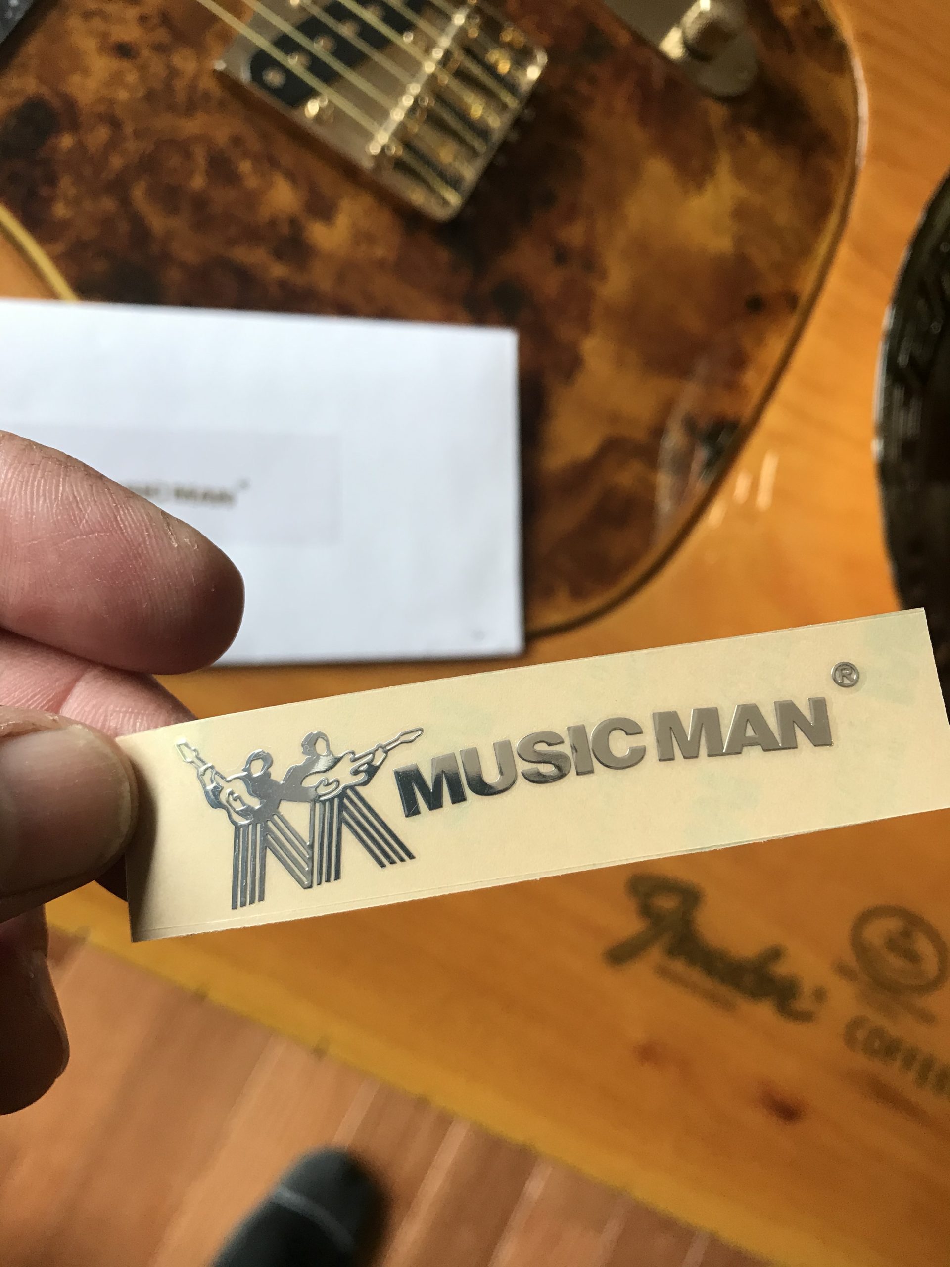 Musicman Guitar Decal 3D laser Cut Metal M46b