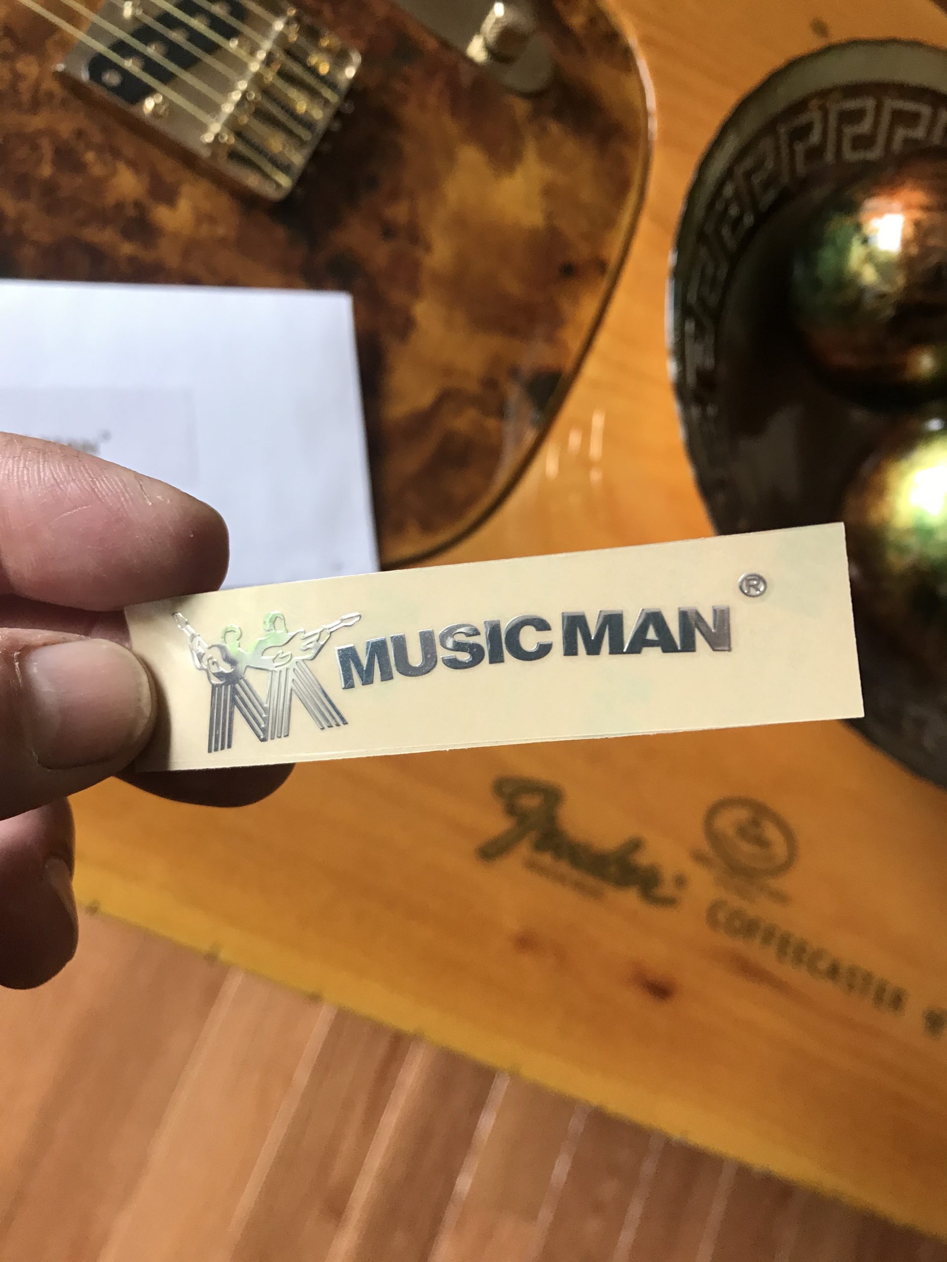 Musicman Guitar Decal 3D laser Cut Metal M46b