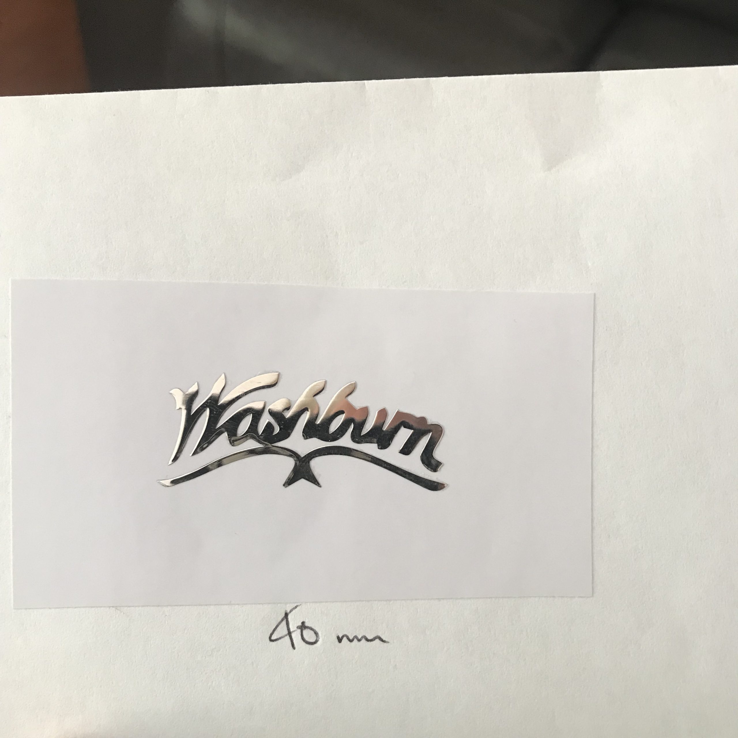 Washburn Guitar Decal 3D Laser Metal M26b