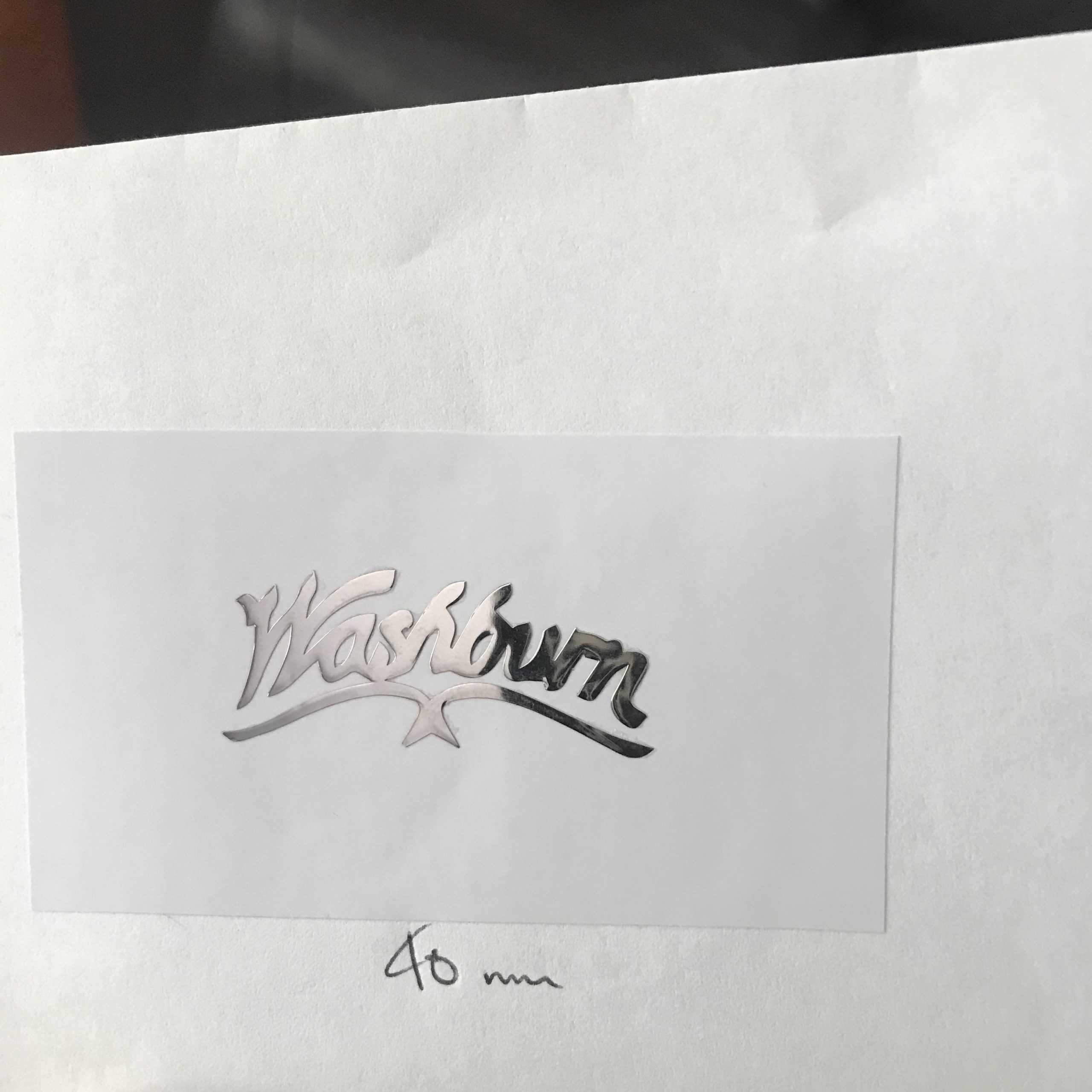 Washburn Guitar Decal 3D Laser Metal M26