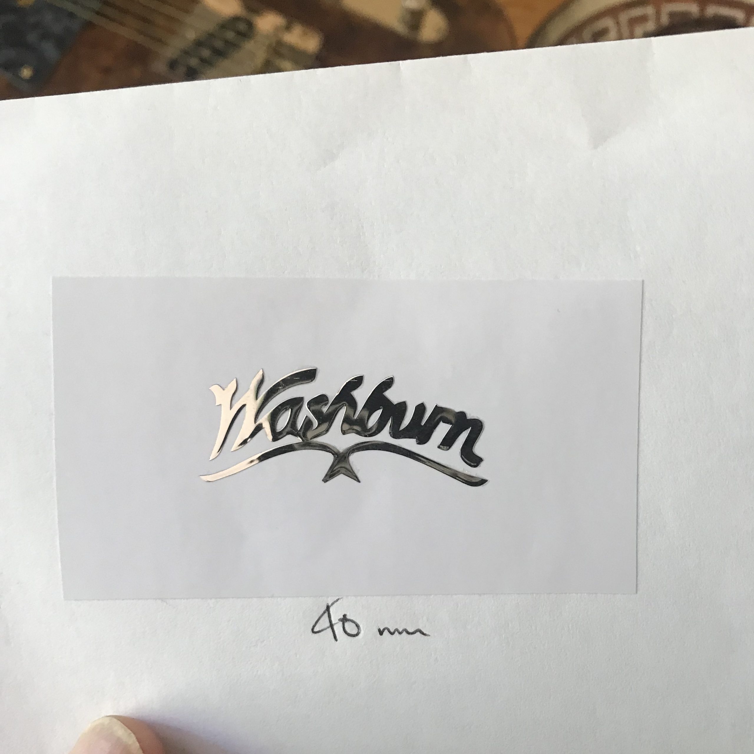 Washburn Guitar Decal 3D Laser Metal M26b