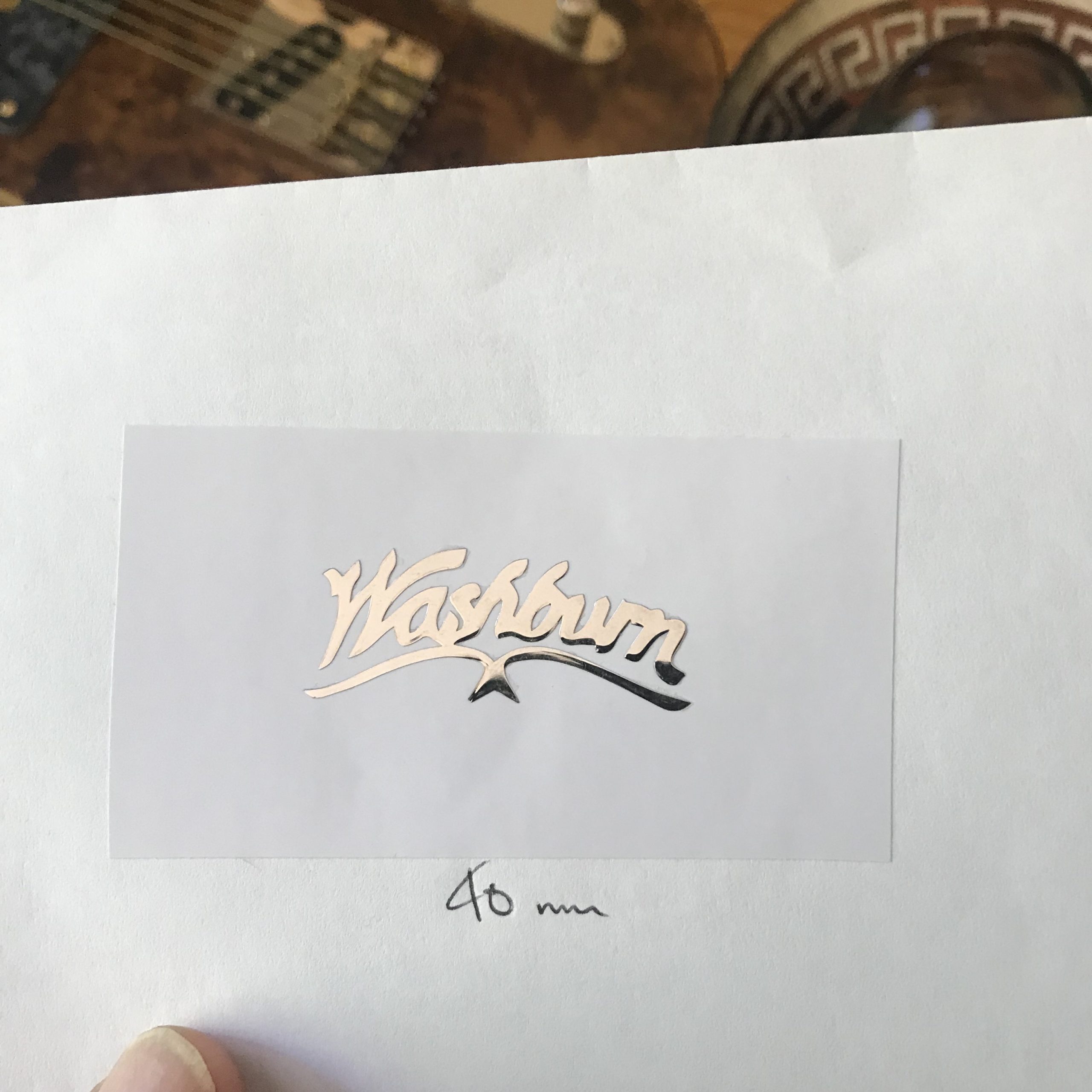 Washburn Guitar Decal 3D Laser Metal M26b