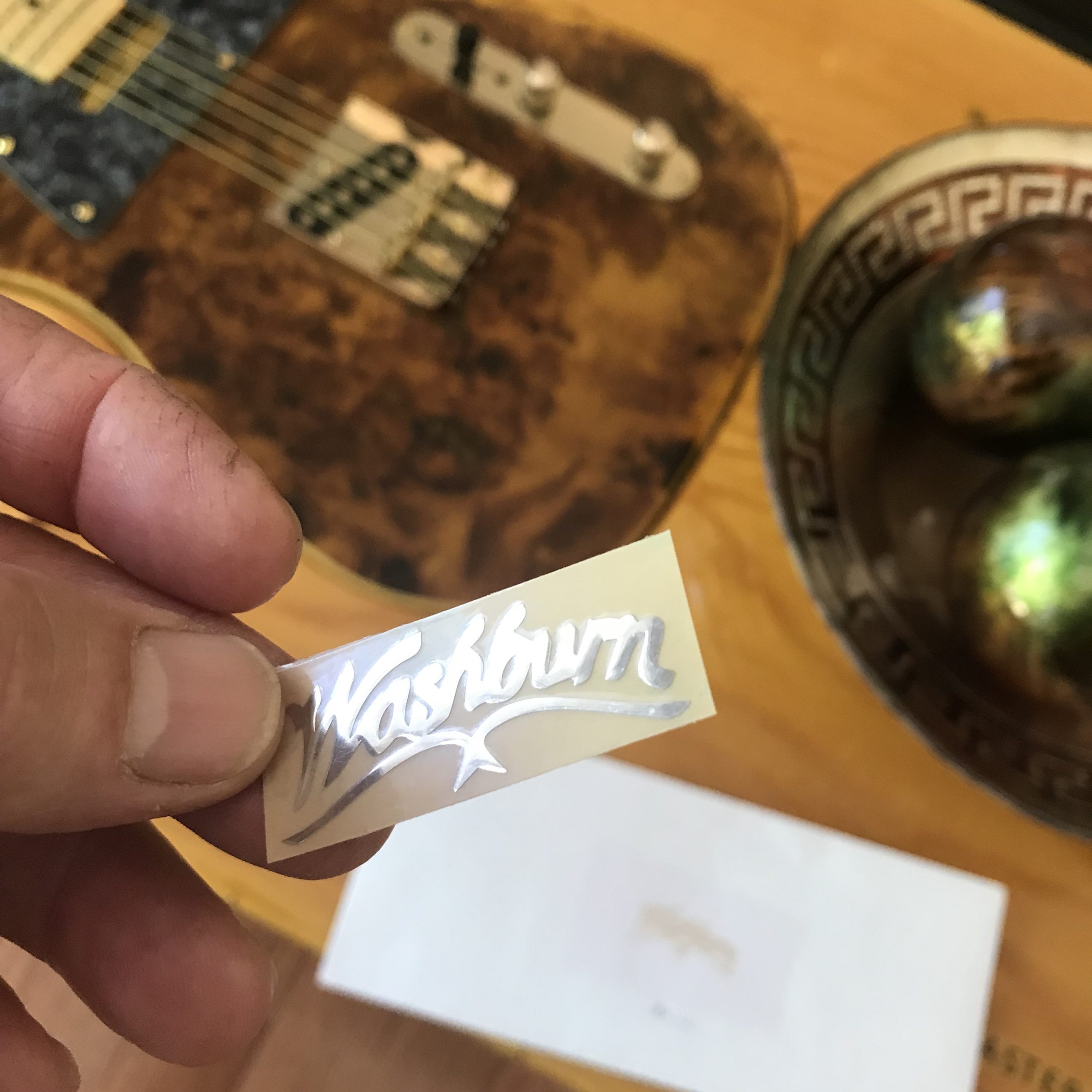 Washburn Guitar Decal 3D Laser Metal M26b