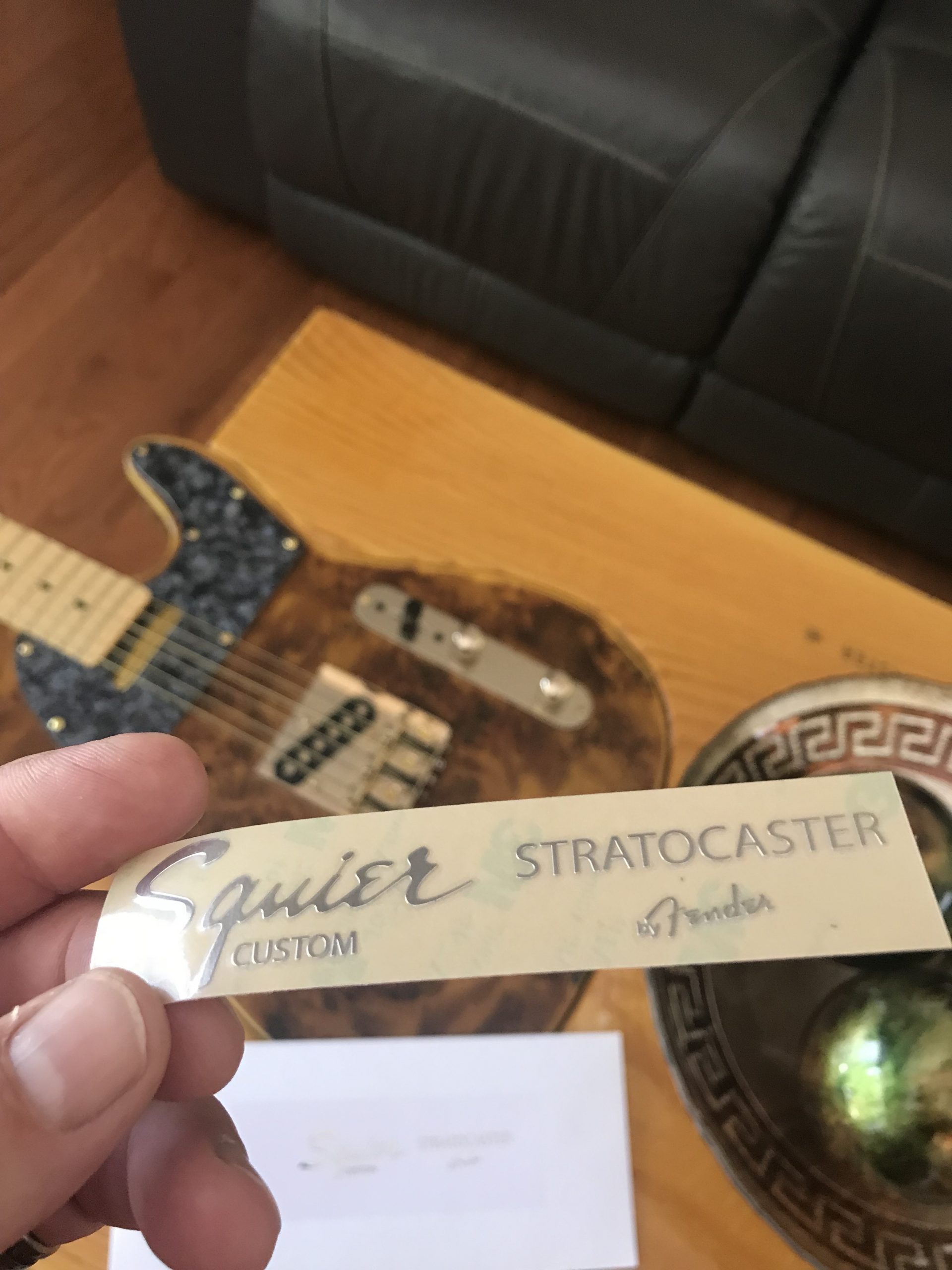 Squier Stratocaster Guitar Decal 3D Metal M60
