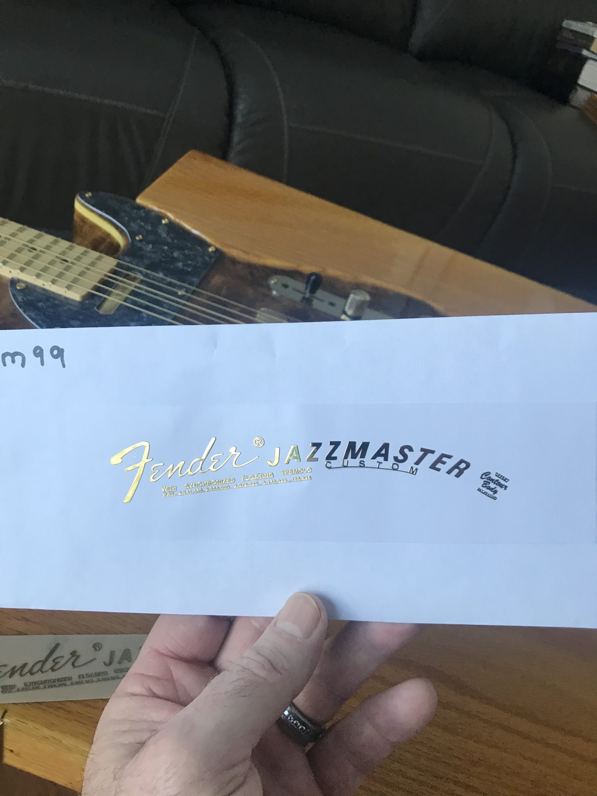 Fender Jazzmaster Guitar Decal M99b