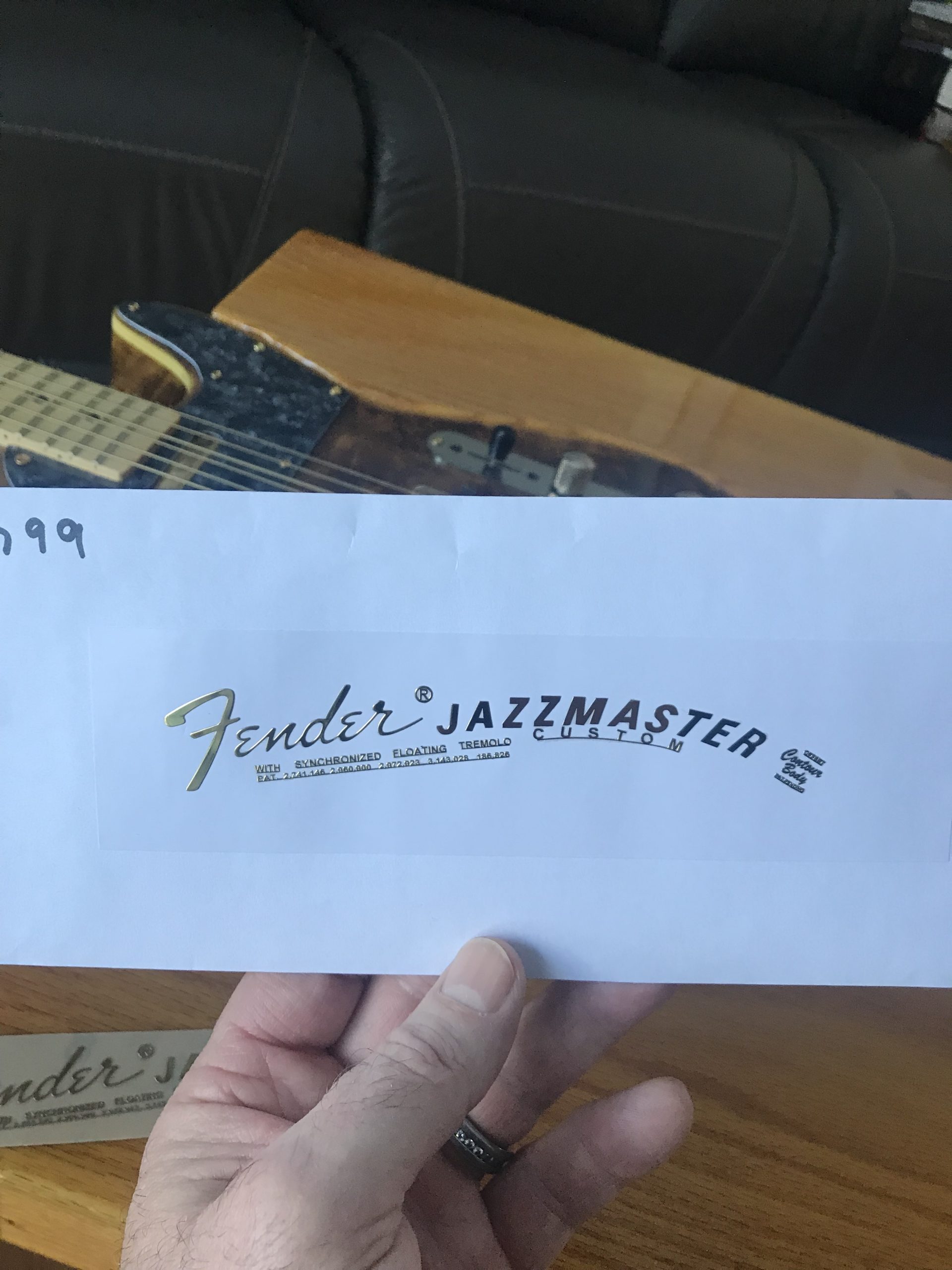 Fender Jazzmaster Guitar Decal M99