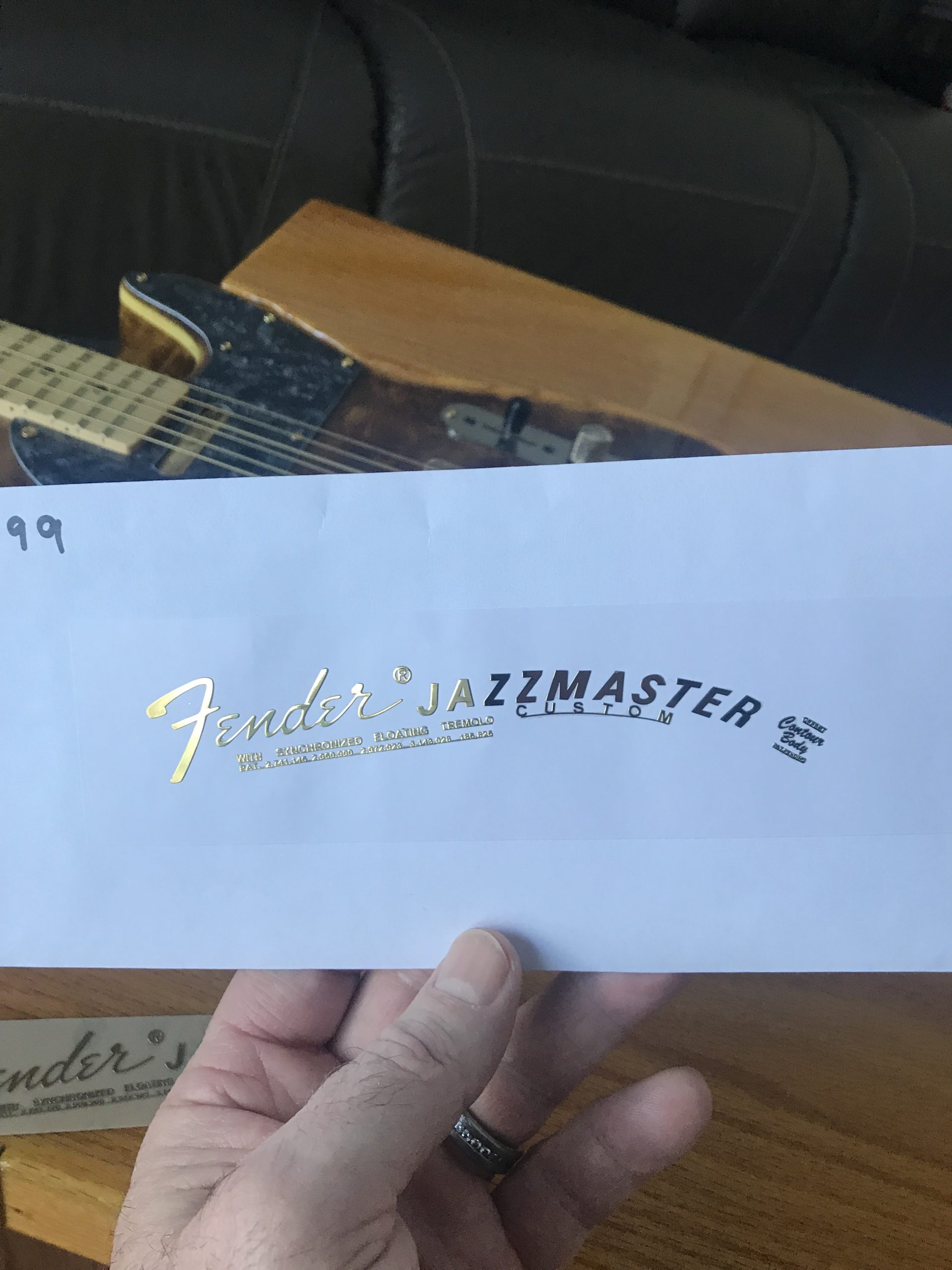 Fender Jazzmaster Guitar Decal M99