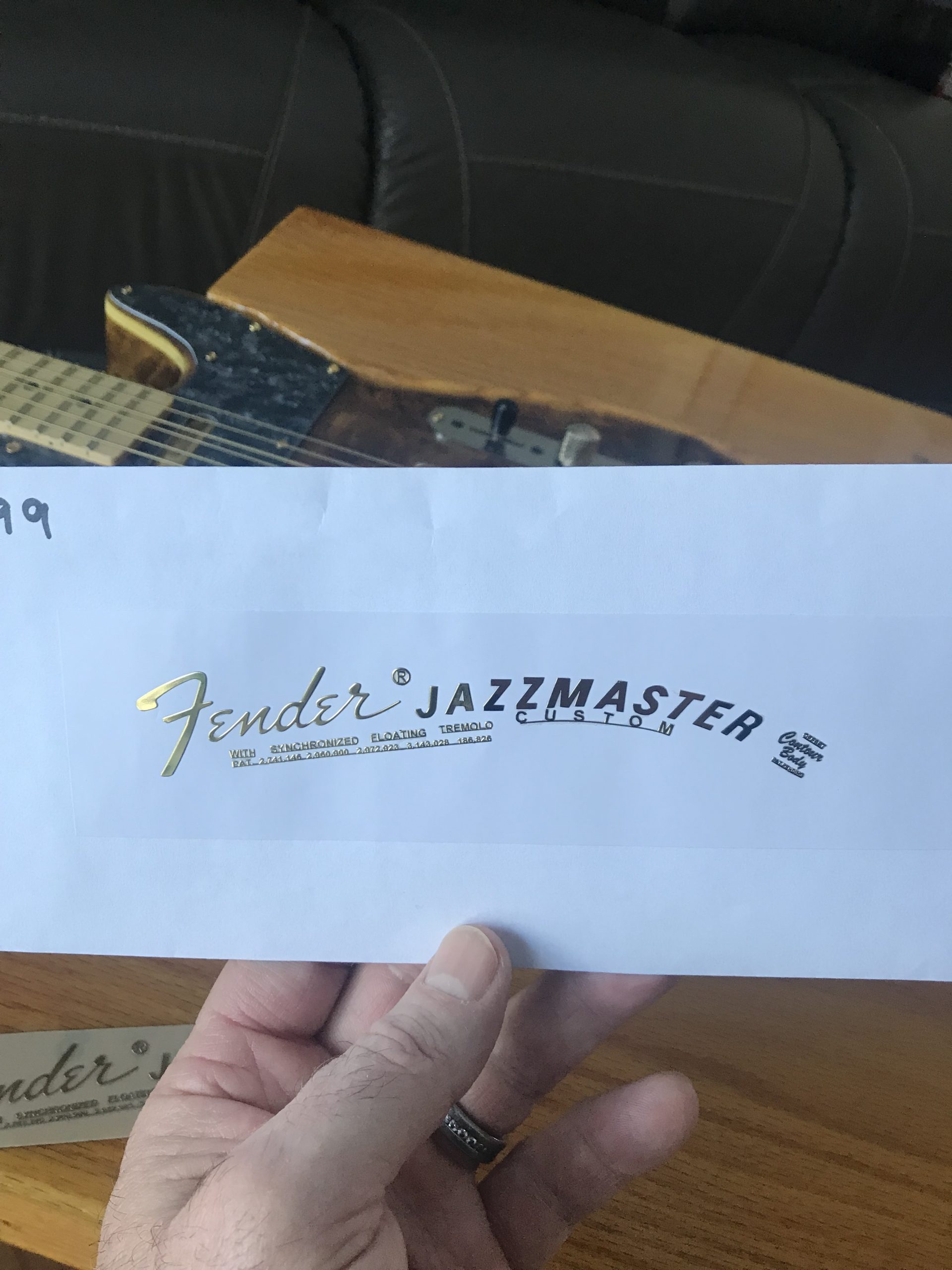 Fender Jazzmaster Guitar Decal M99