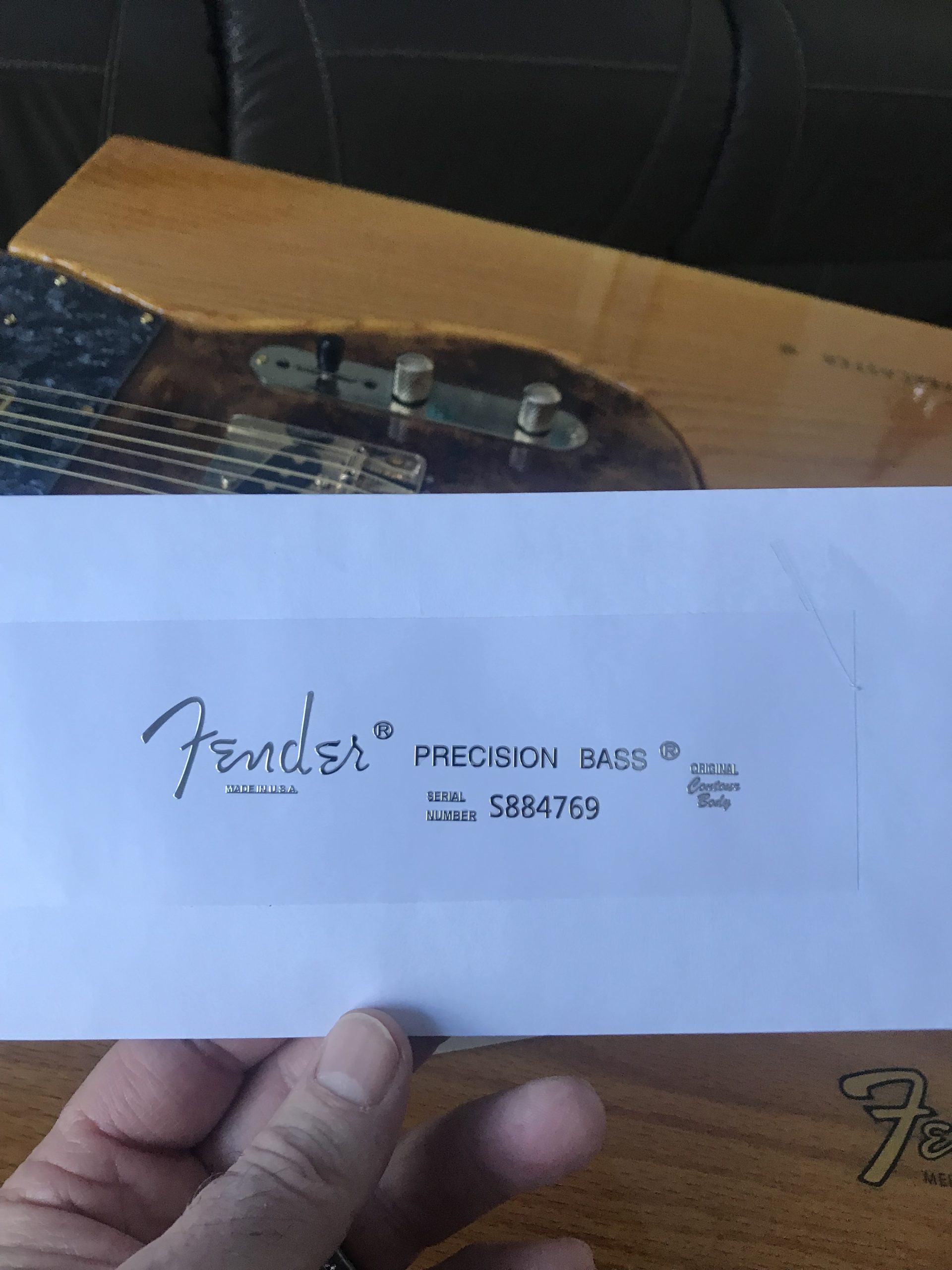 Fender Precision Bass Guitar Decal M95b