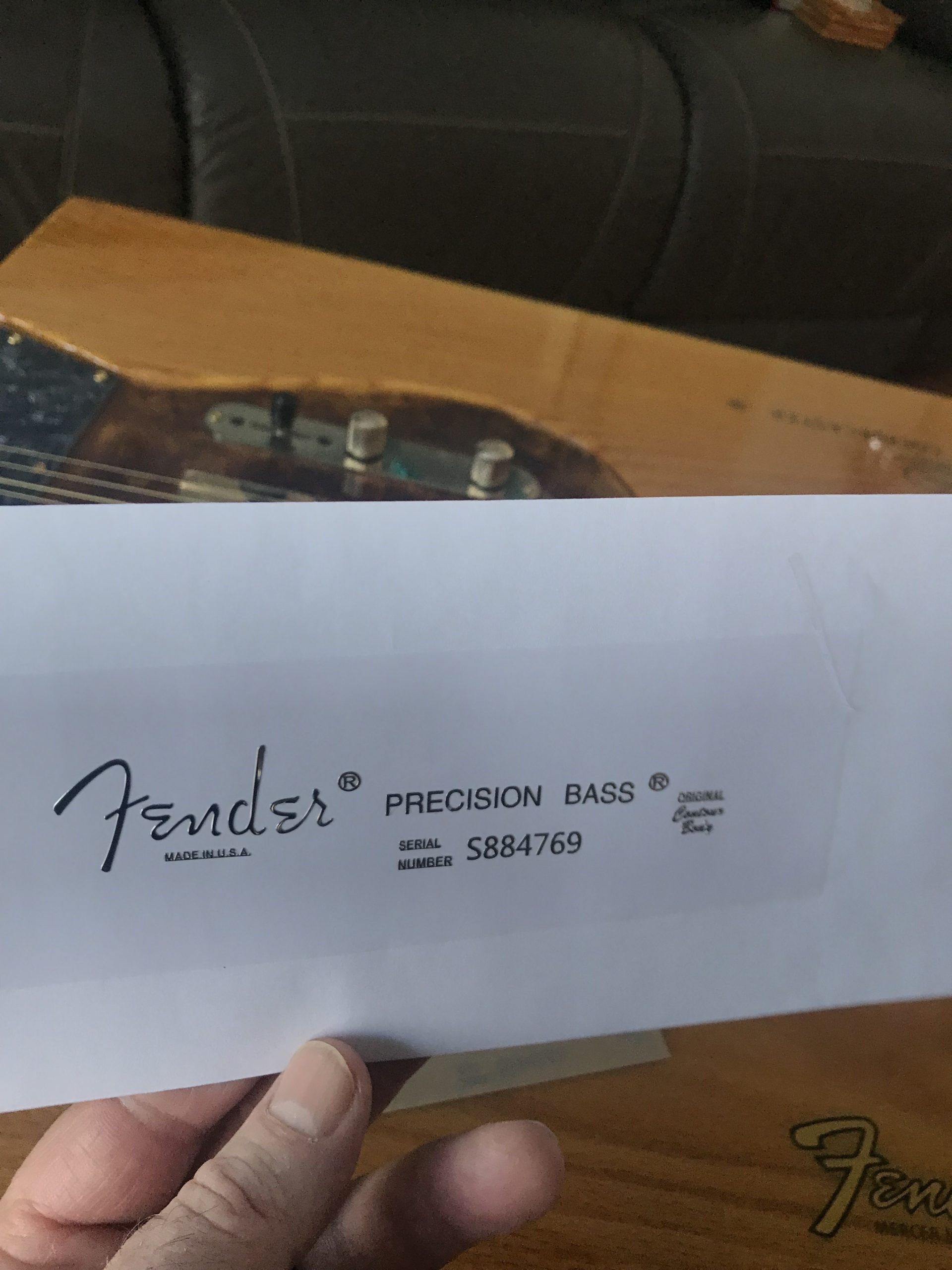 Fender Precision Bass Guitar Decal M95b