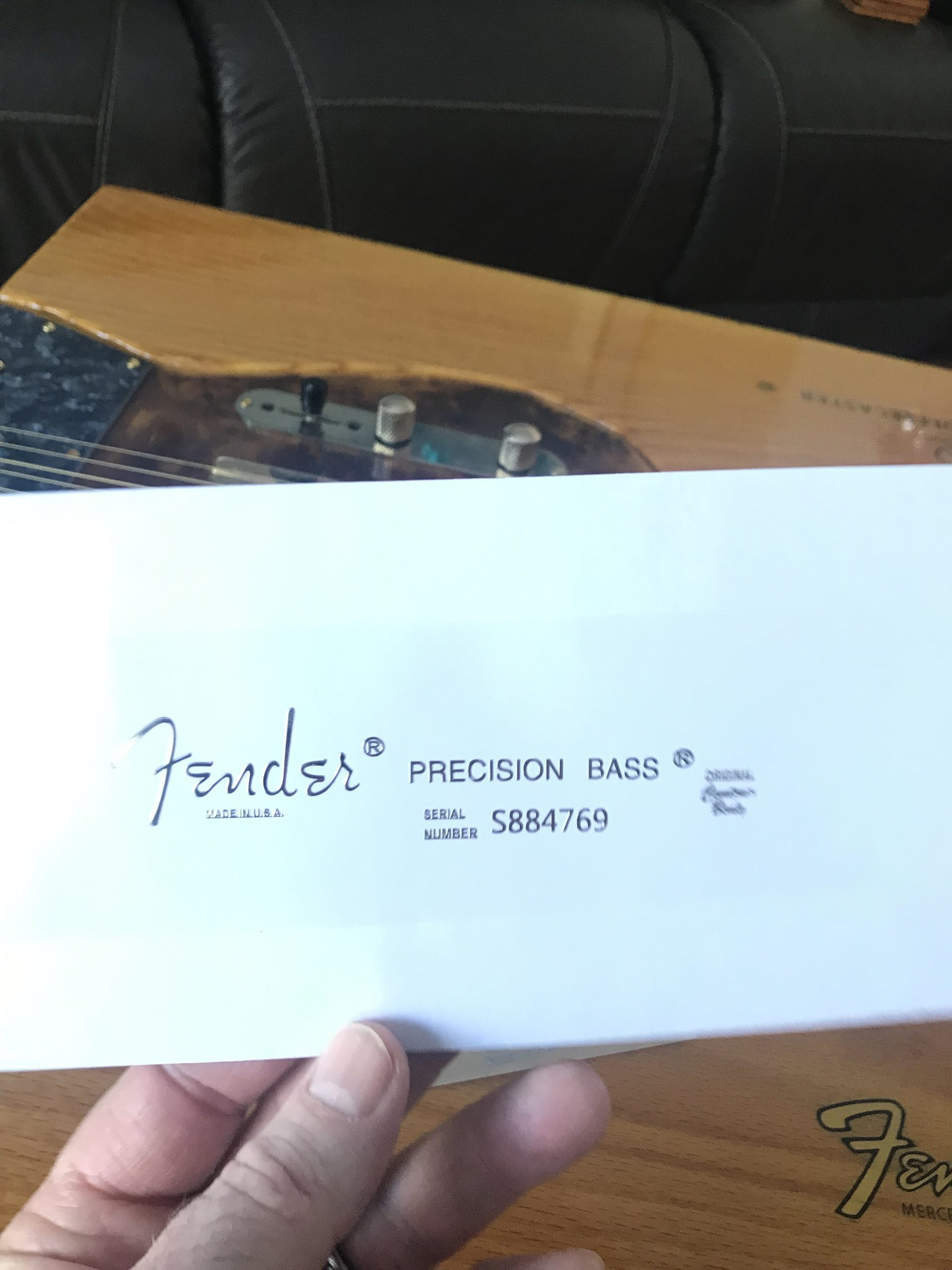 Fender Precision Bass Guitar Decal M95