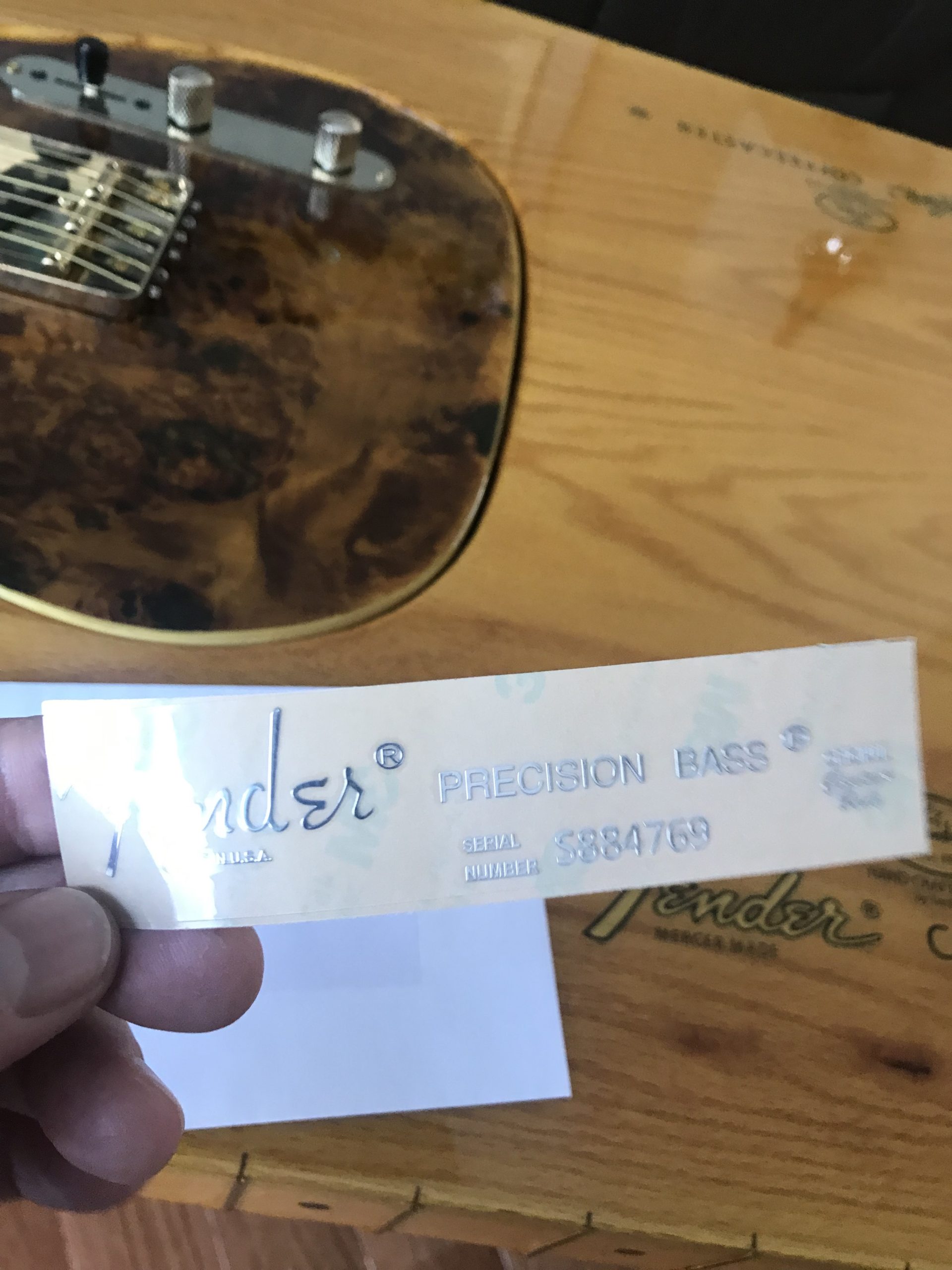 Fender Precision Bass Guitar Decal M95