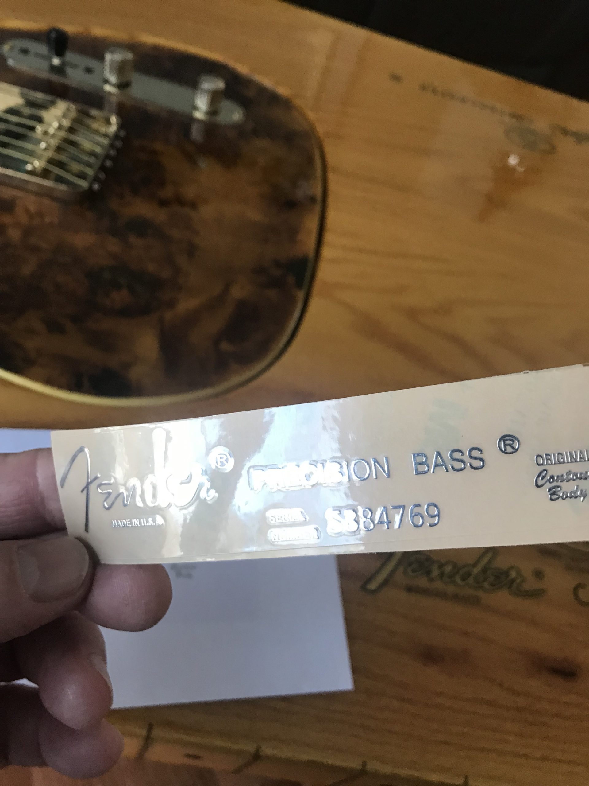 Fender Precision Bass Guitar Decal M95