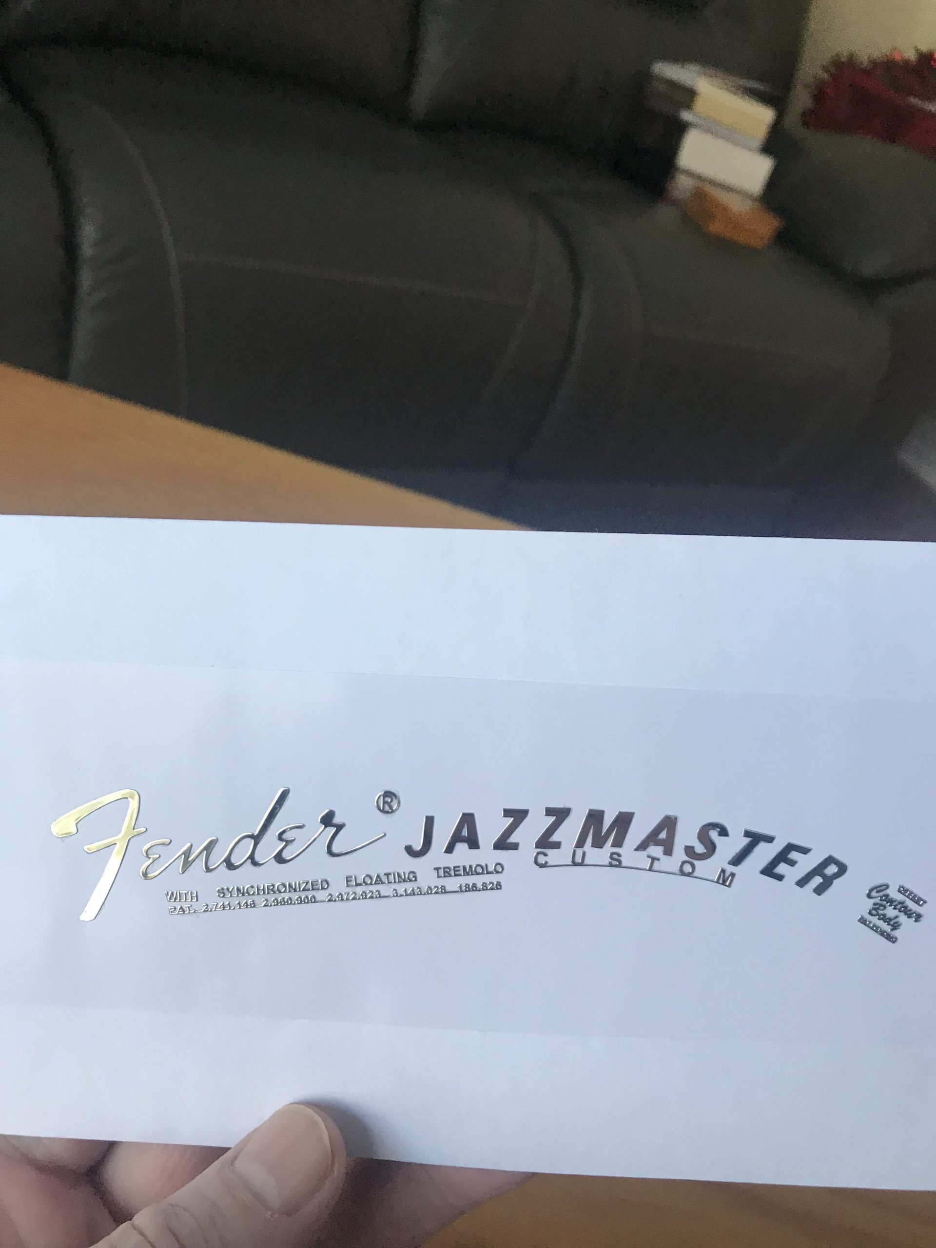 Fender Jazzmaster Guitar Decal M98