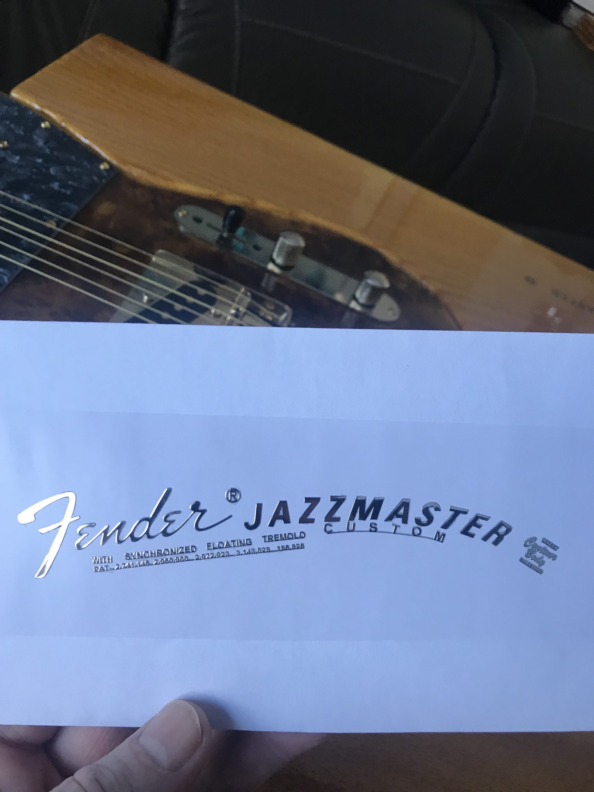 Fender Jazzmaster Guitar Decal M98