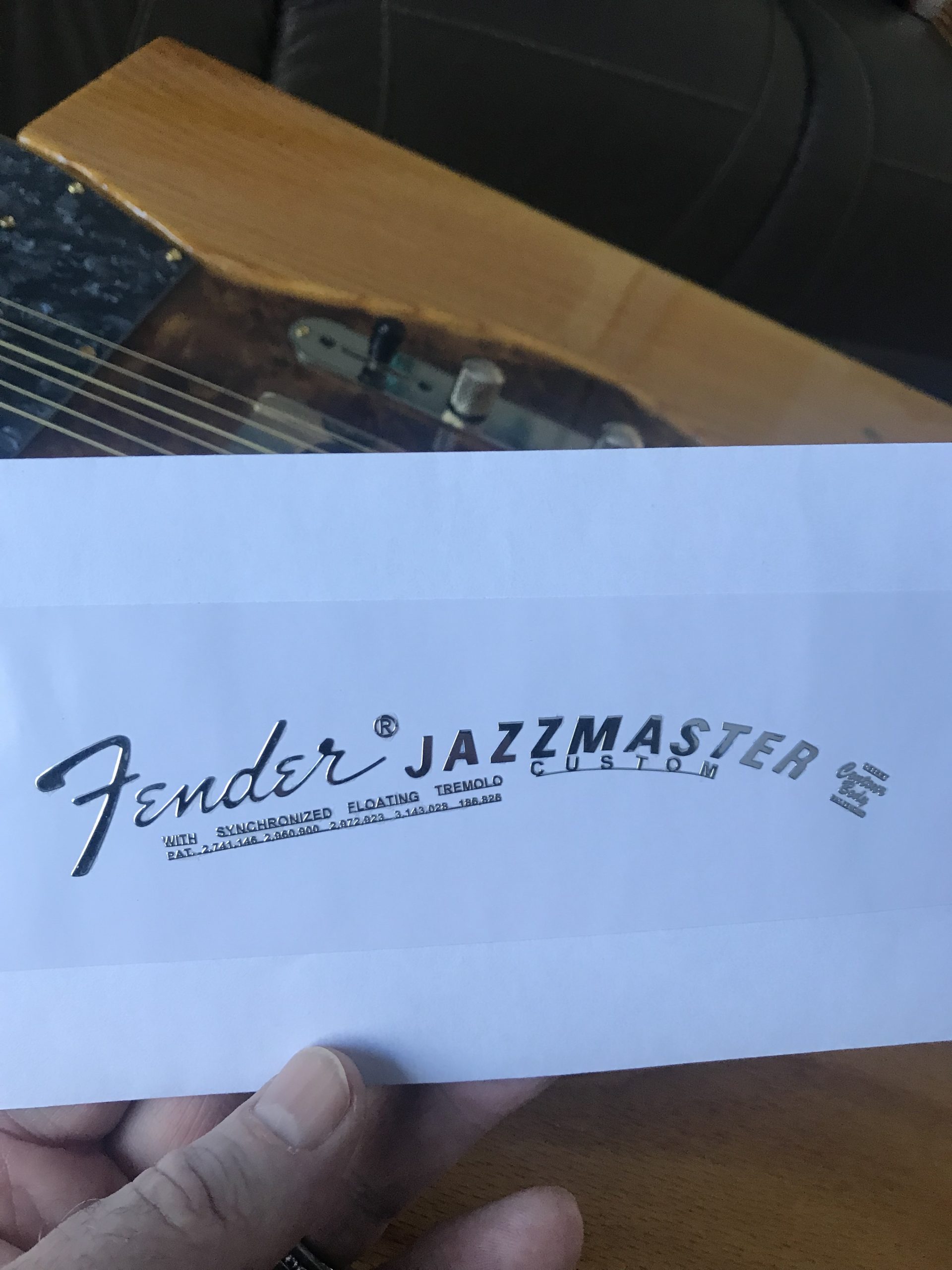 Fender Jazzmaster Guitar Decal M98