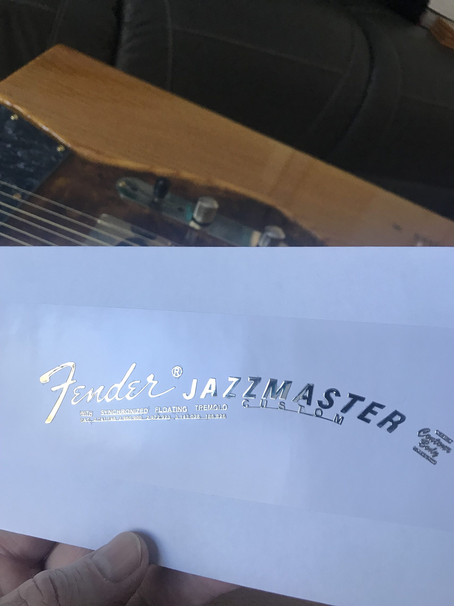 Fender Jazzmaster Guitar Decal M98