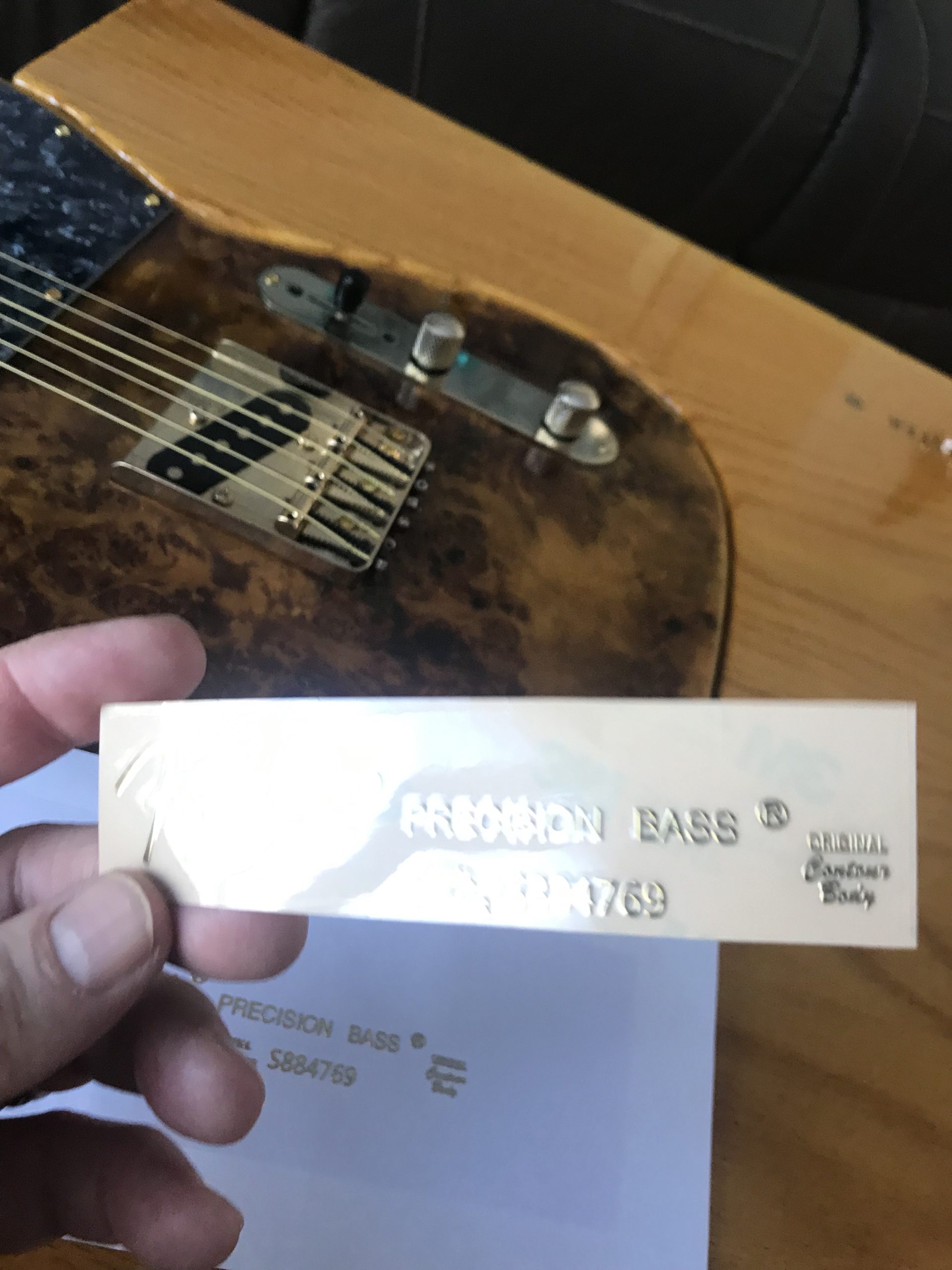 Fender Precision Bass Guitar Decal M94