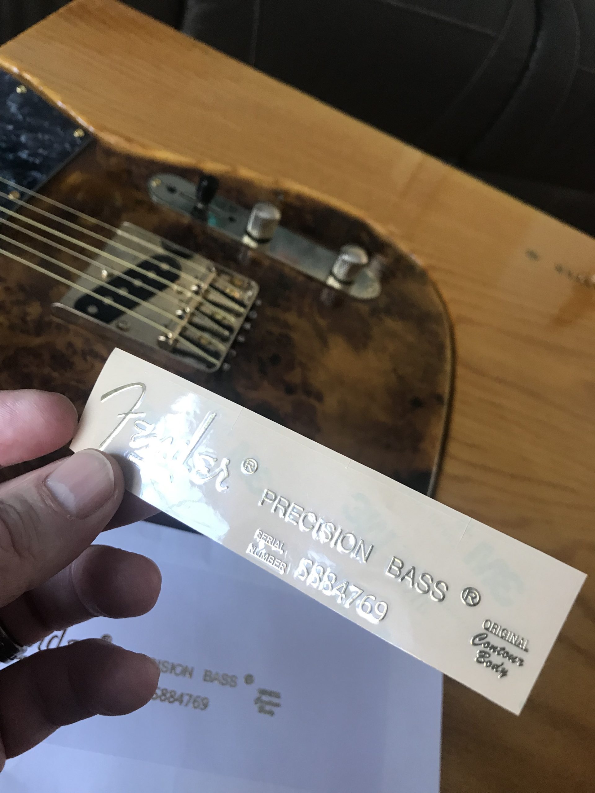 Fender Precision Bass Guitar Decal M94