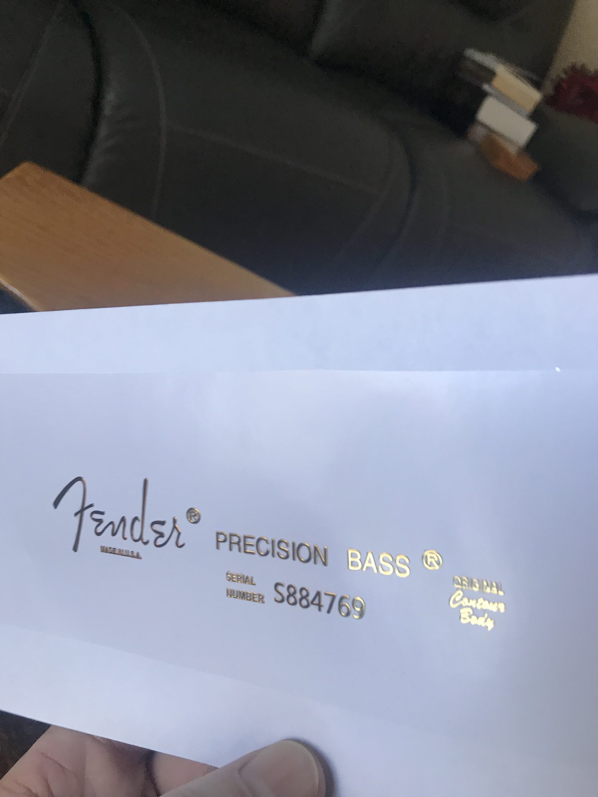 Fender Precision Bass Guitar Decal M94