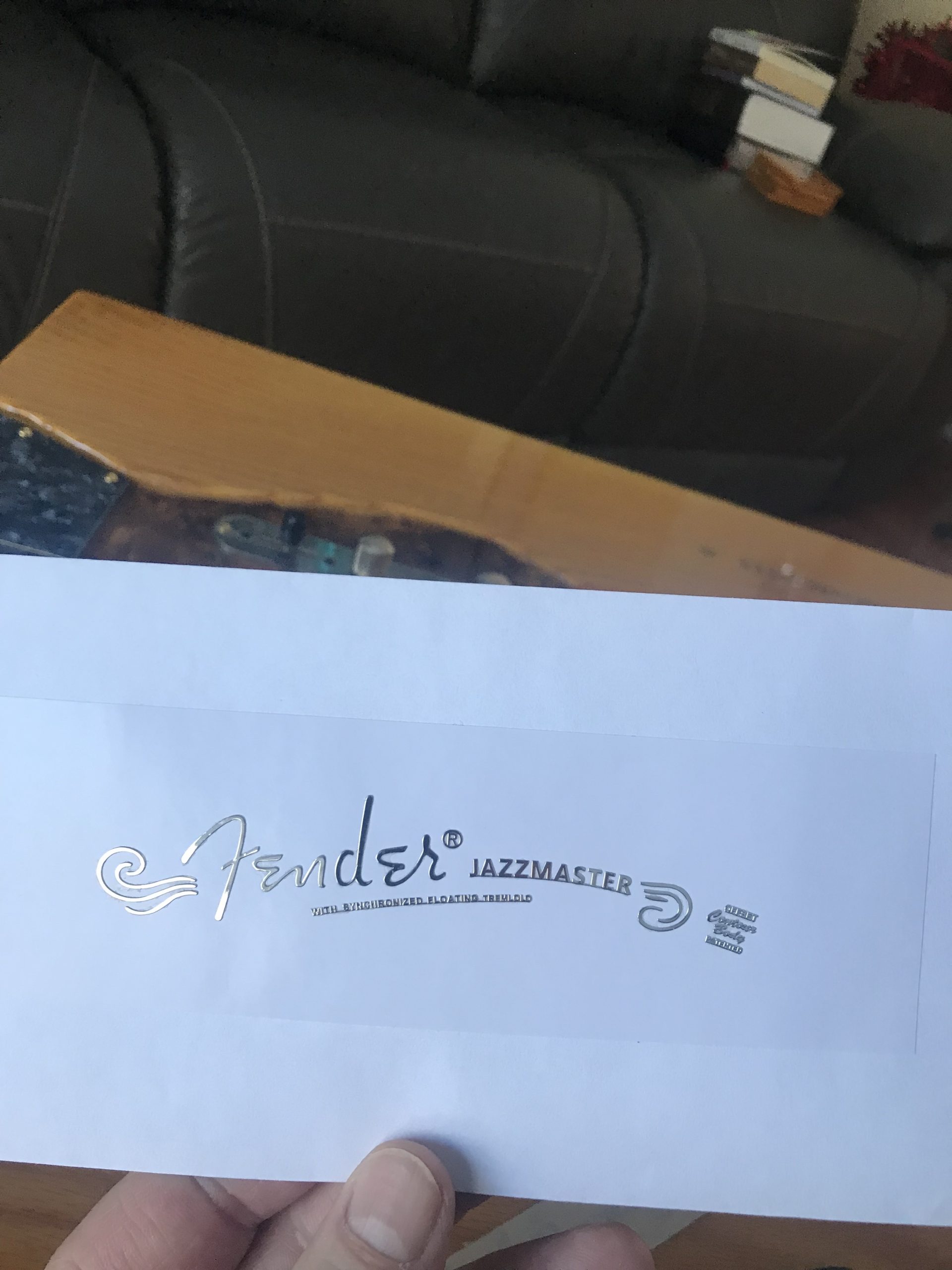 Fender Jazzmaster Guitar Decal M100b
