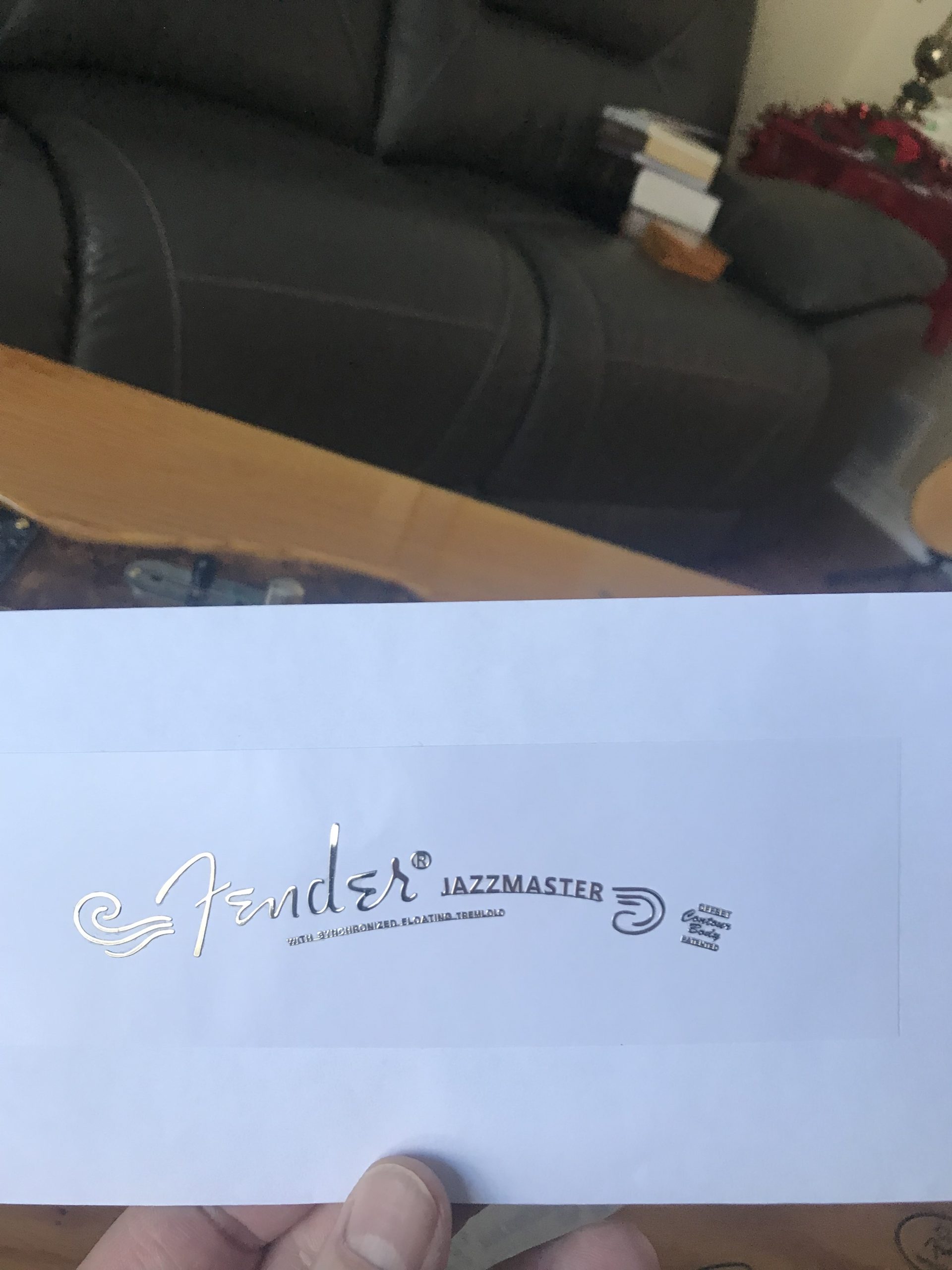 Fender Jazzmaster Guitar Decal M100b