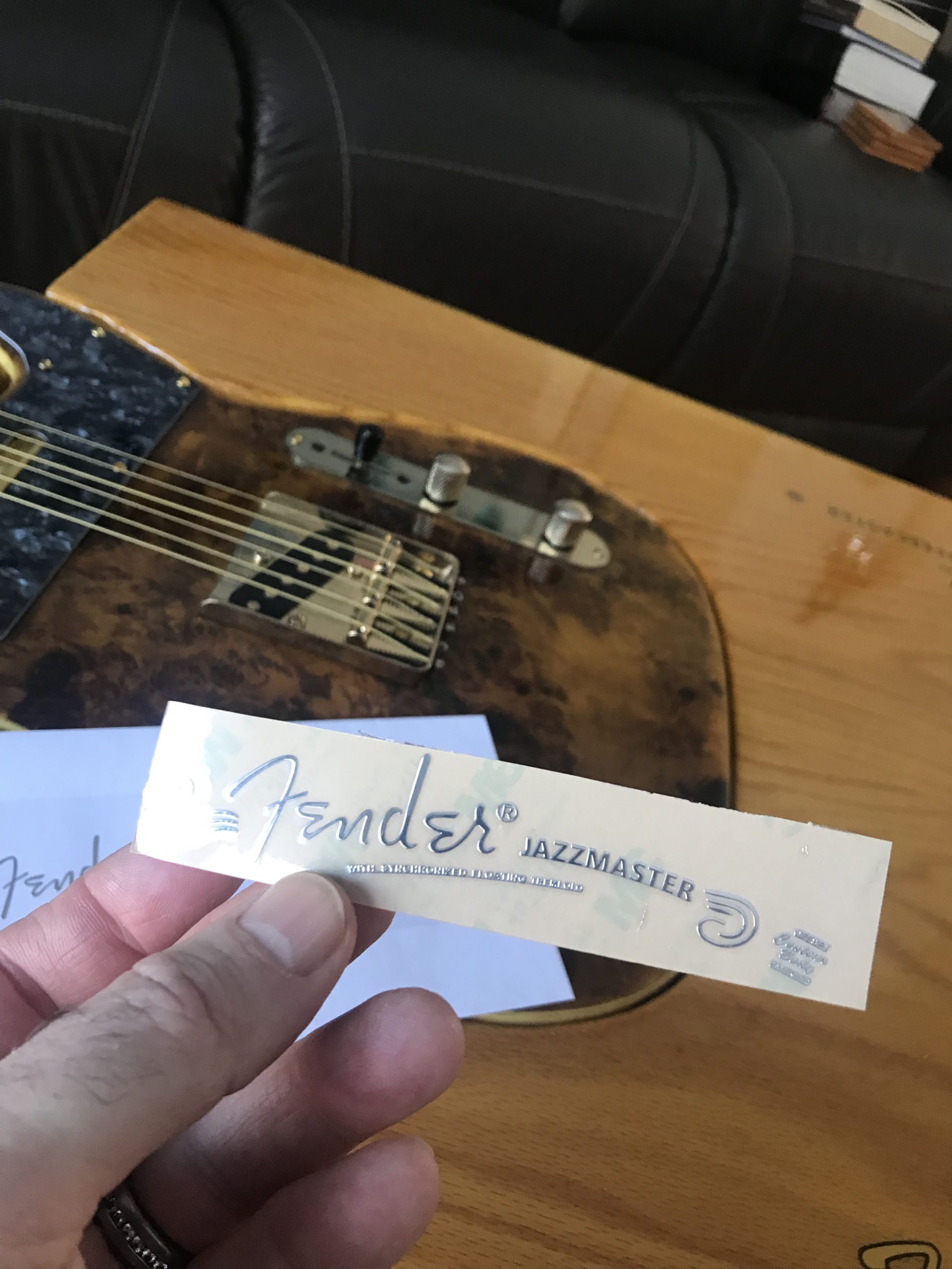 Fender Jazzmaster Guitar Decal M100b