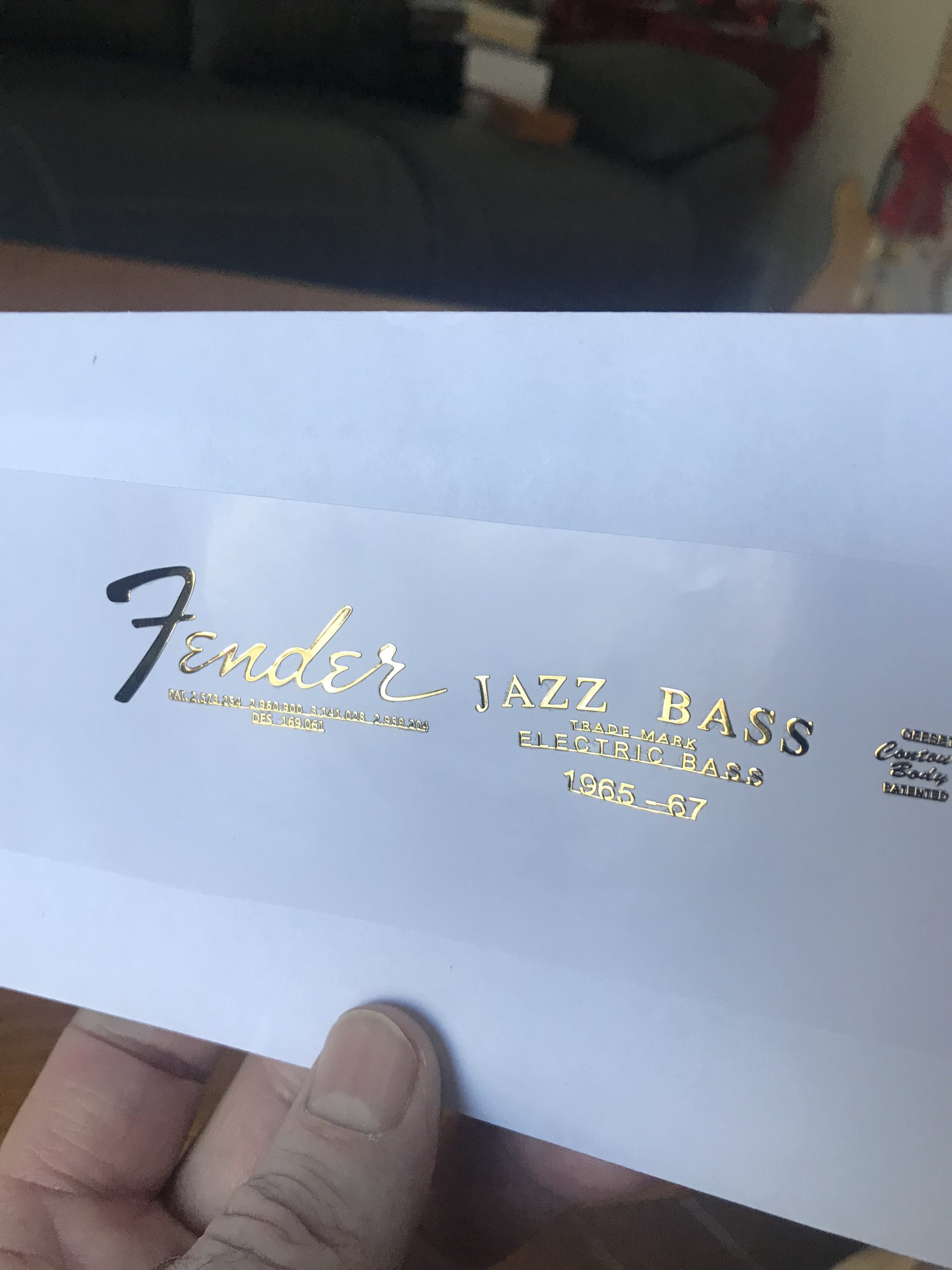 Fender Jazz Bass Guitar Decal M93