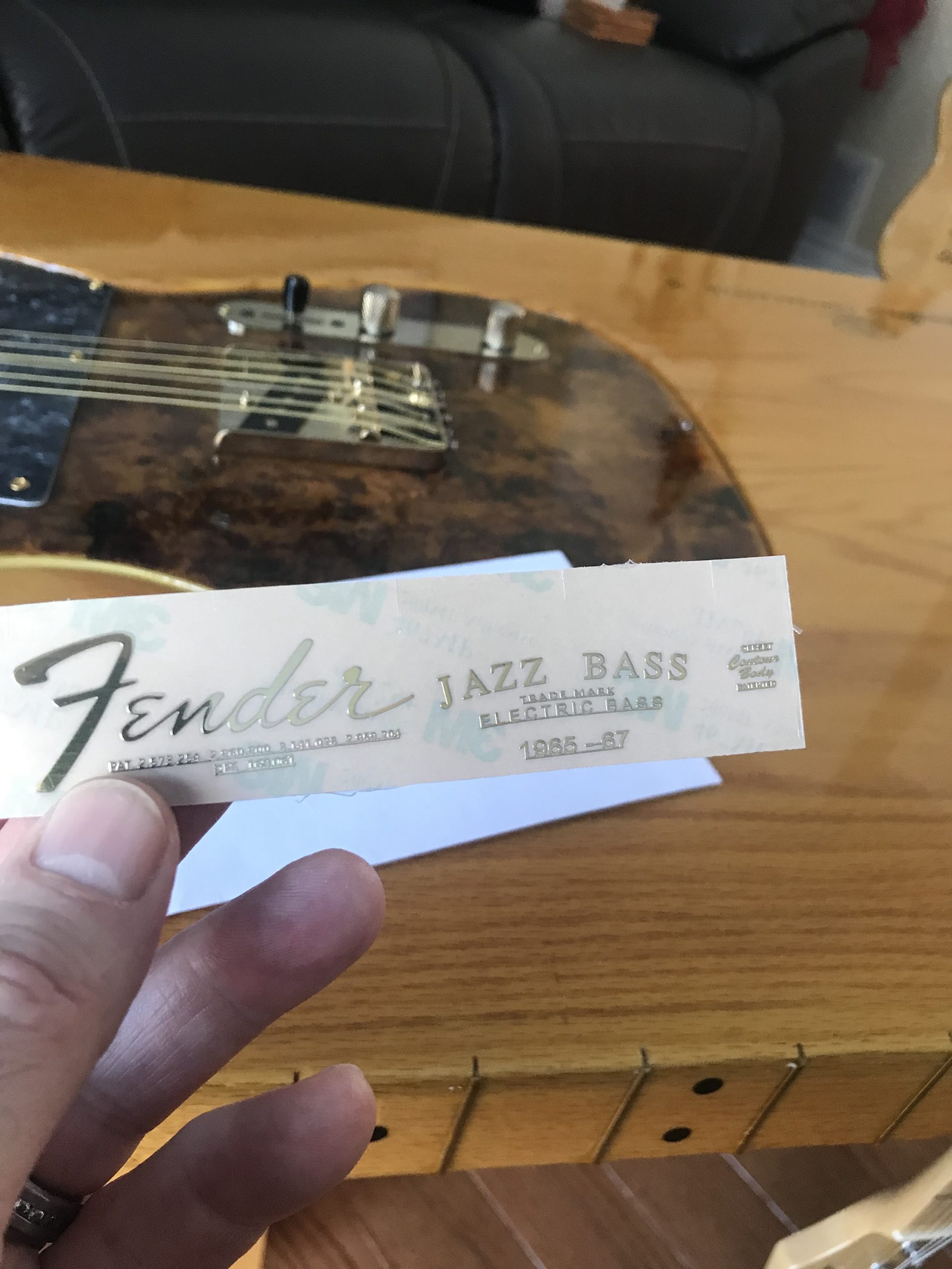 Fender Jazz Bass Guitar Decal M93b