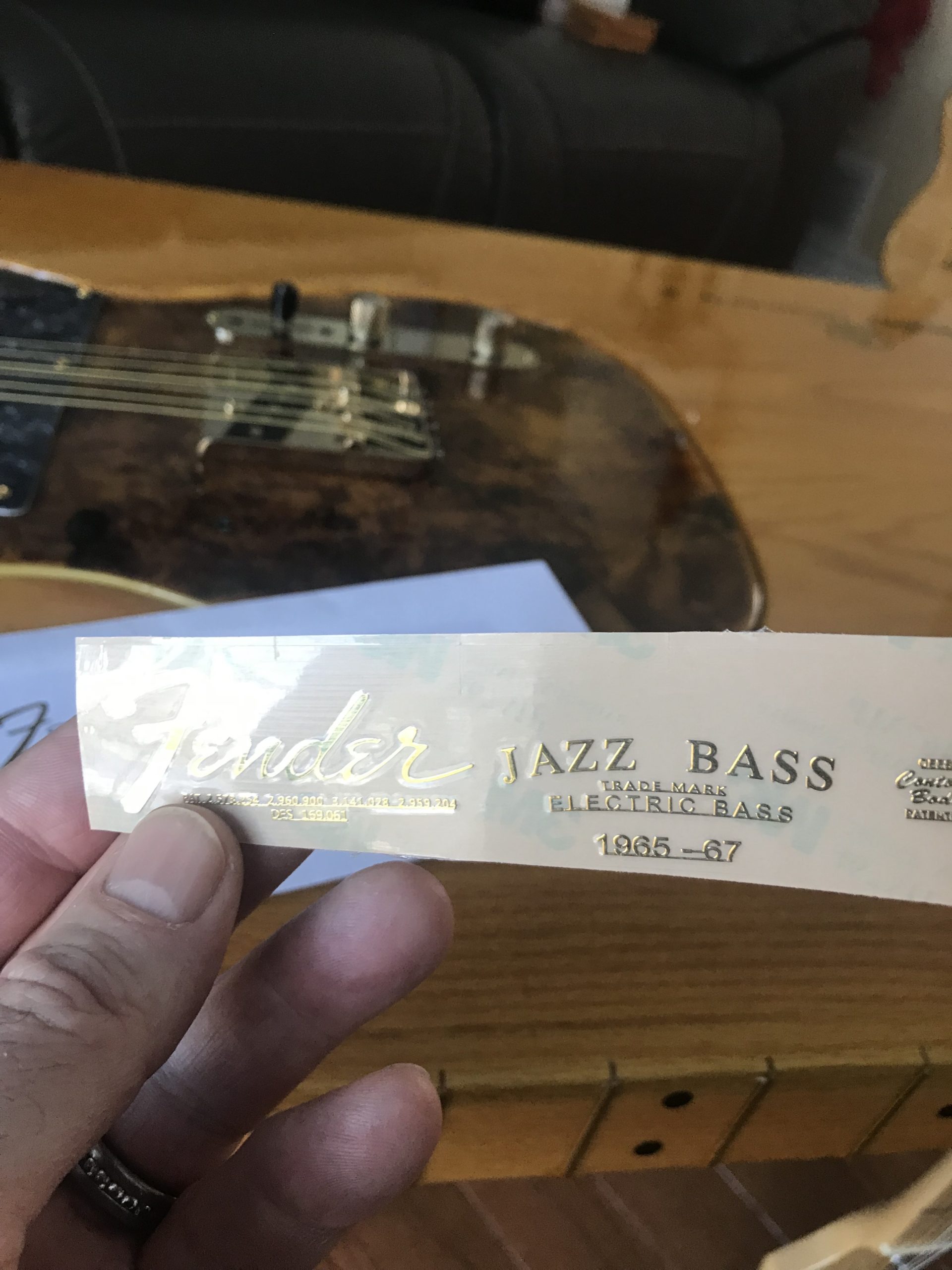 Fender Jazz Bass Guitar Decal M93