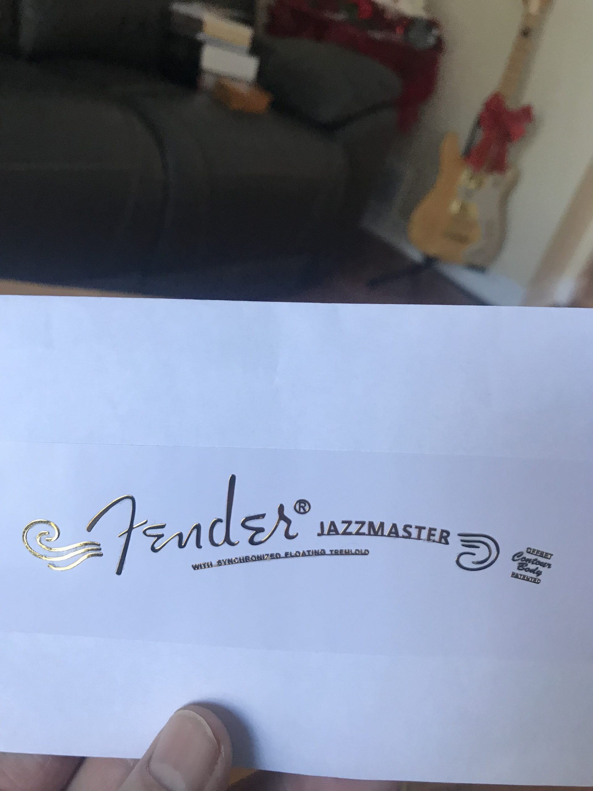 Fender Jazzmaster Guitar Decal M101b