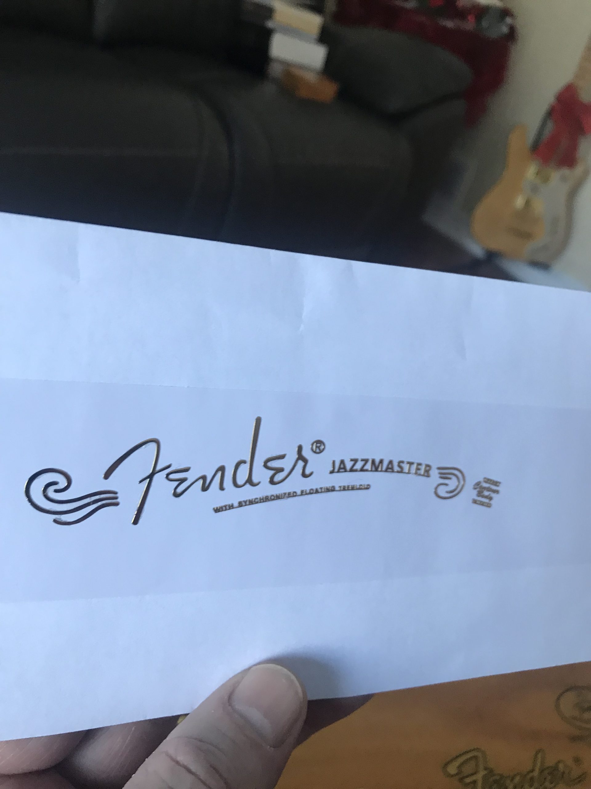 Fender Jazzmaster Guitar Decal M101b