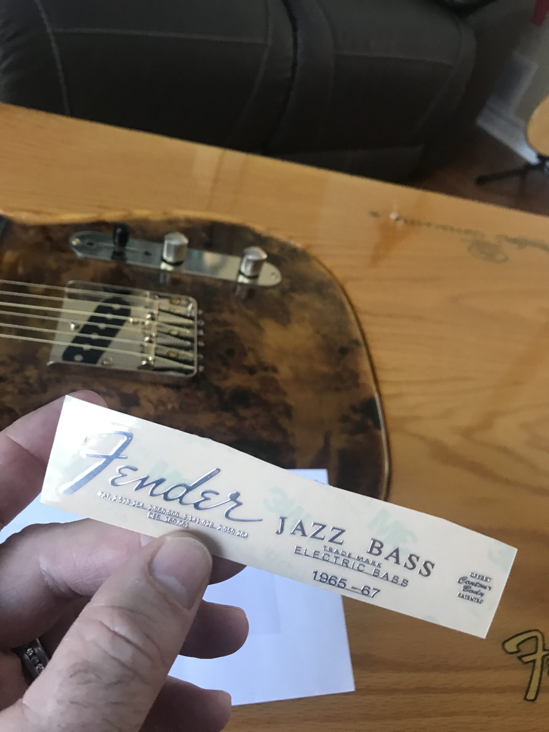 Fender Jazz Bass Guitar Decal M92