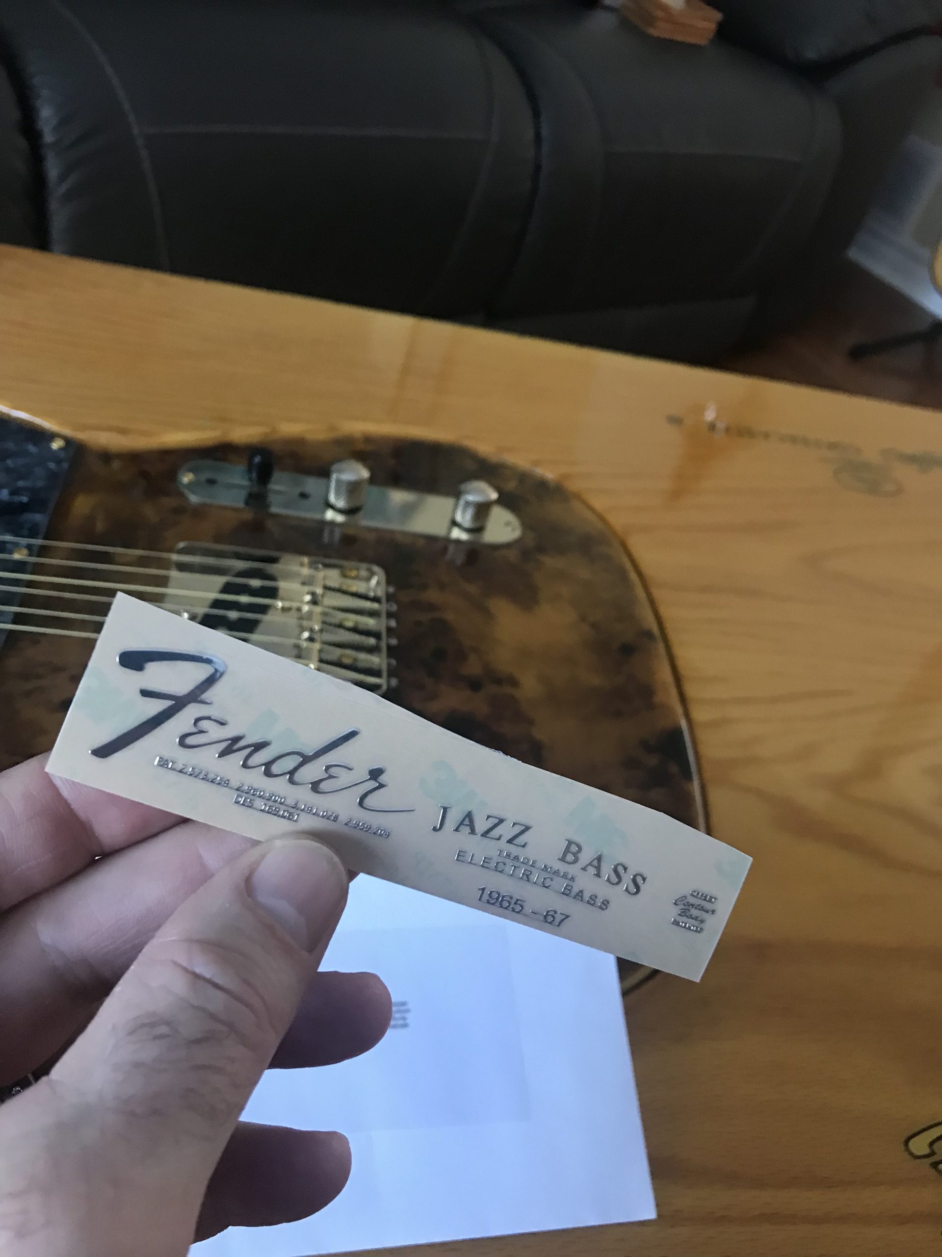 Fender Jazz Bass Guitar Decal M92