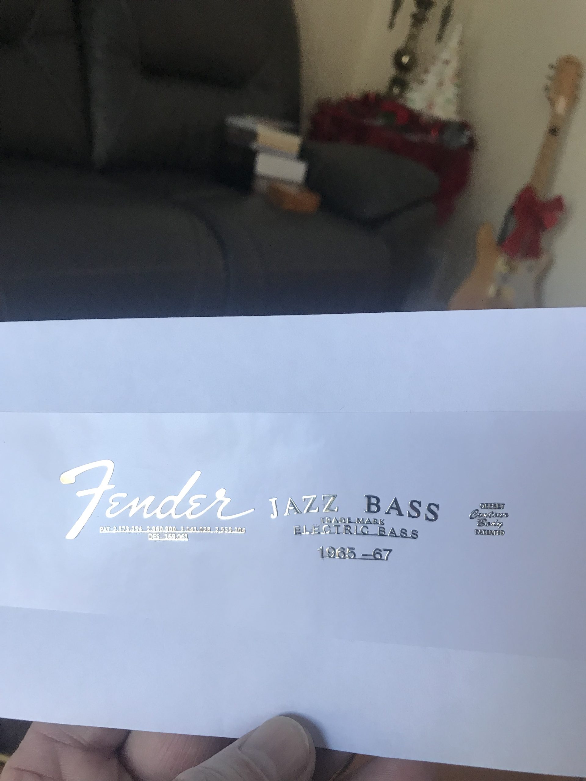 Fender Jazz Bass Guitar Decal M92