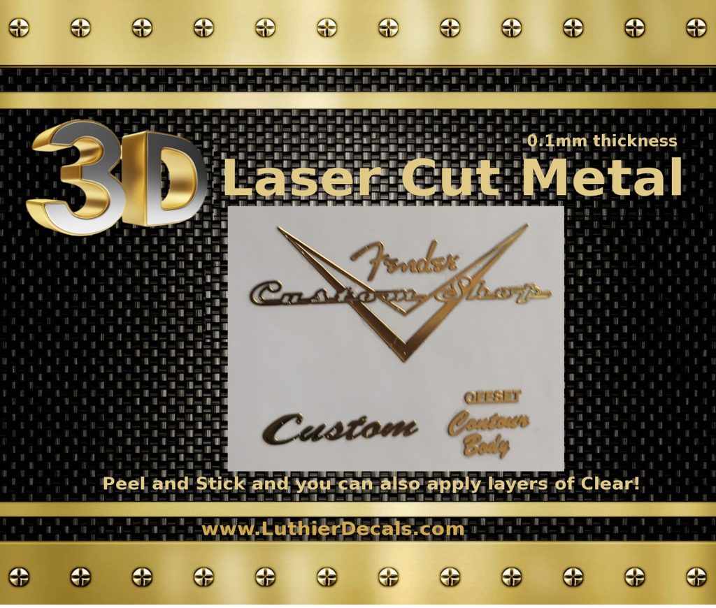 Fender Guitar Custom shop Decal 3D Laser Cut Metal M19b