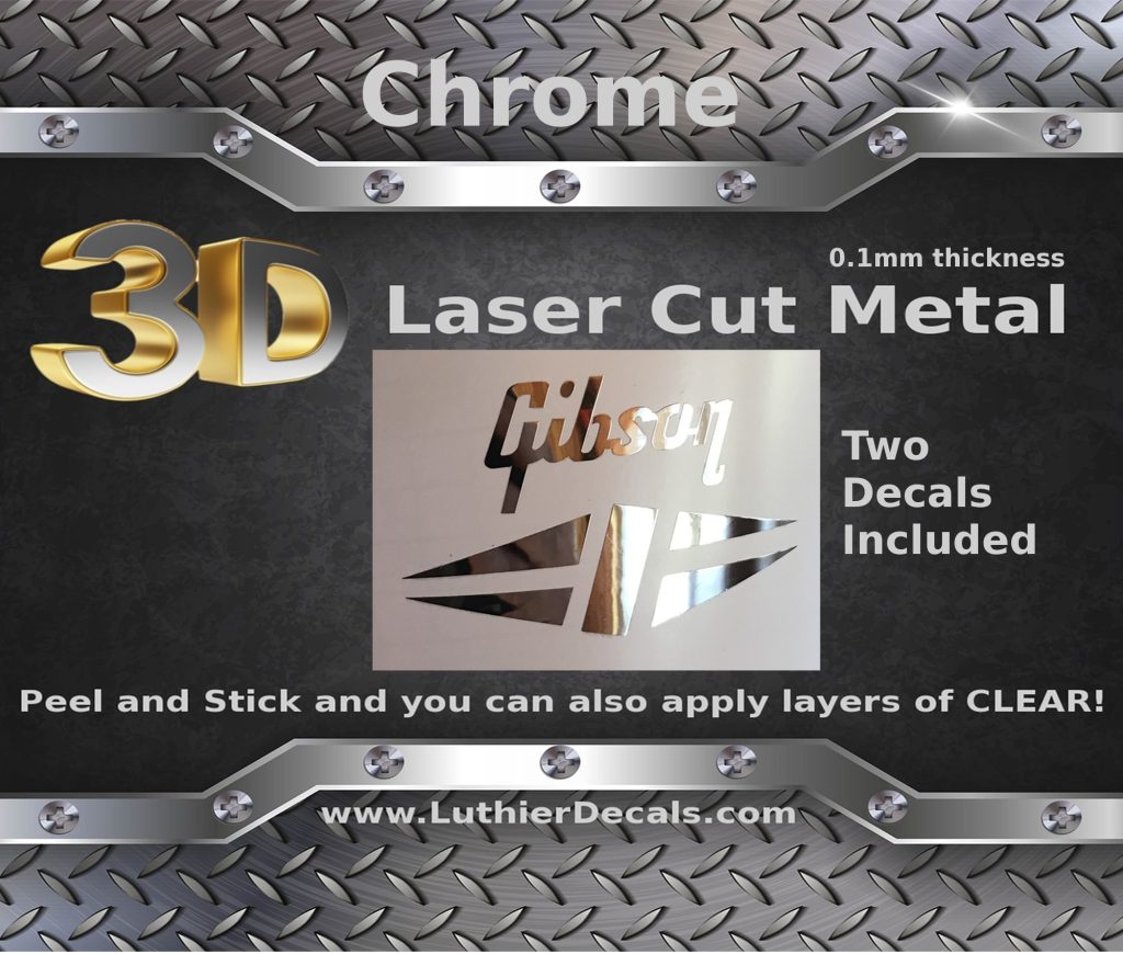 Gibson Guitar Decal 3d Metal M2
