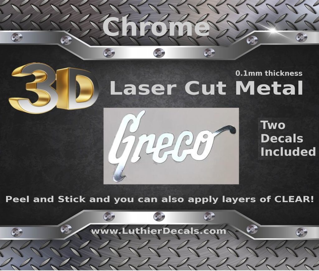 Greco Guitar Decal 3D laser Cut Metal M35