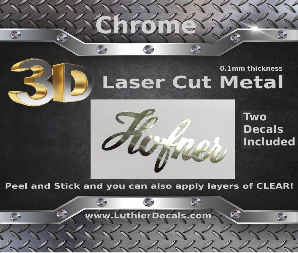 Hofner Guitar Decal 3D Laser Metal M36