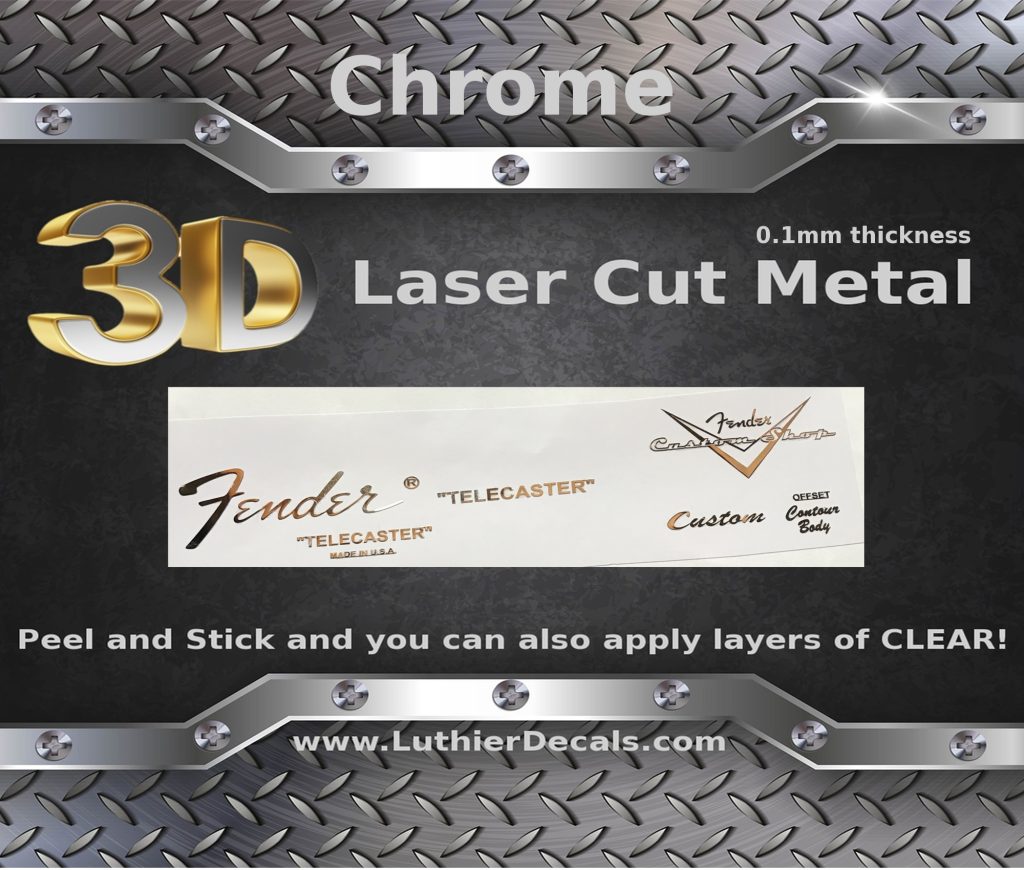 Fender Telecaster 3D Metal Guitar Decal M37b